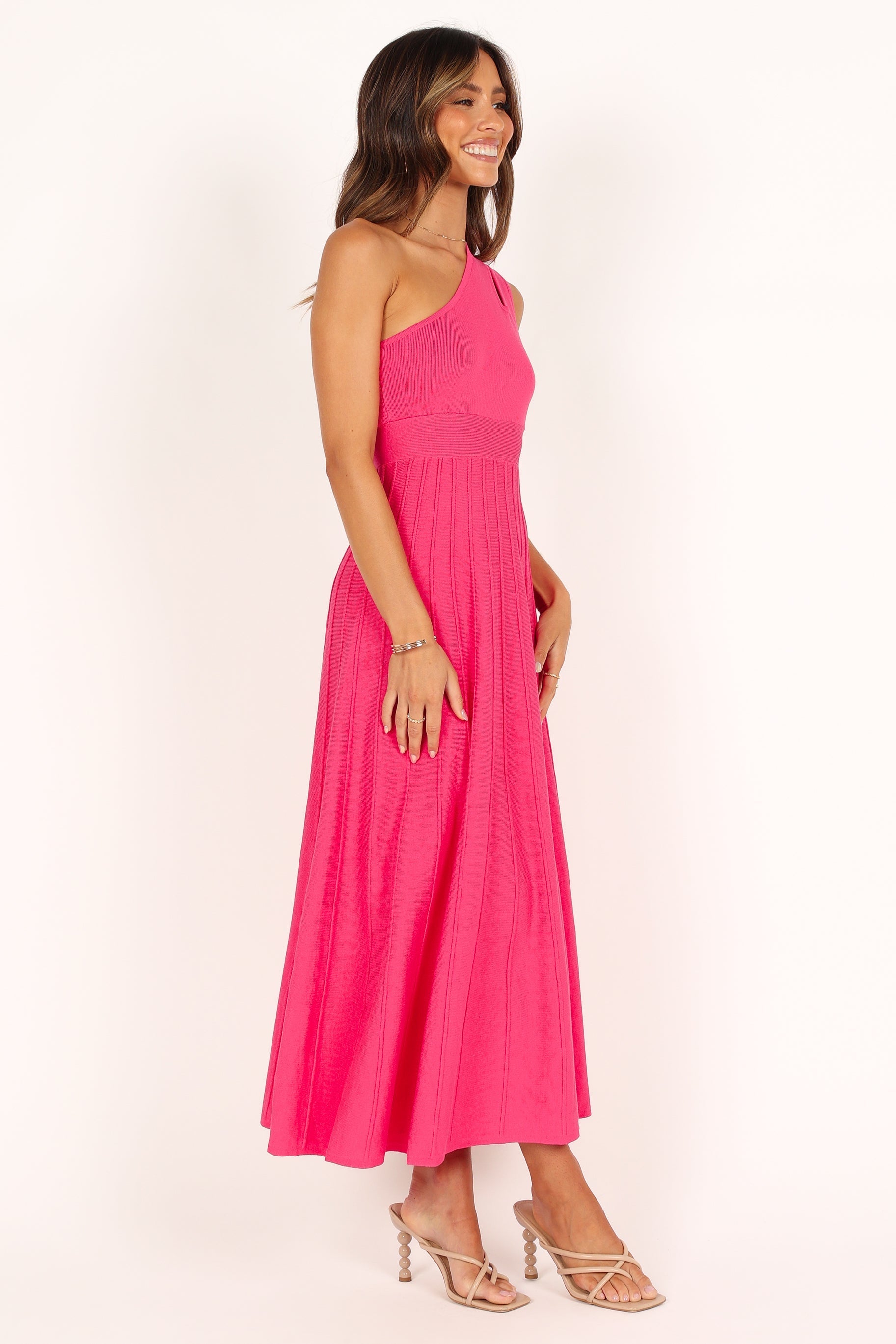 DRESSES @Flynn Midi Knit Dress - Pink