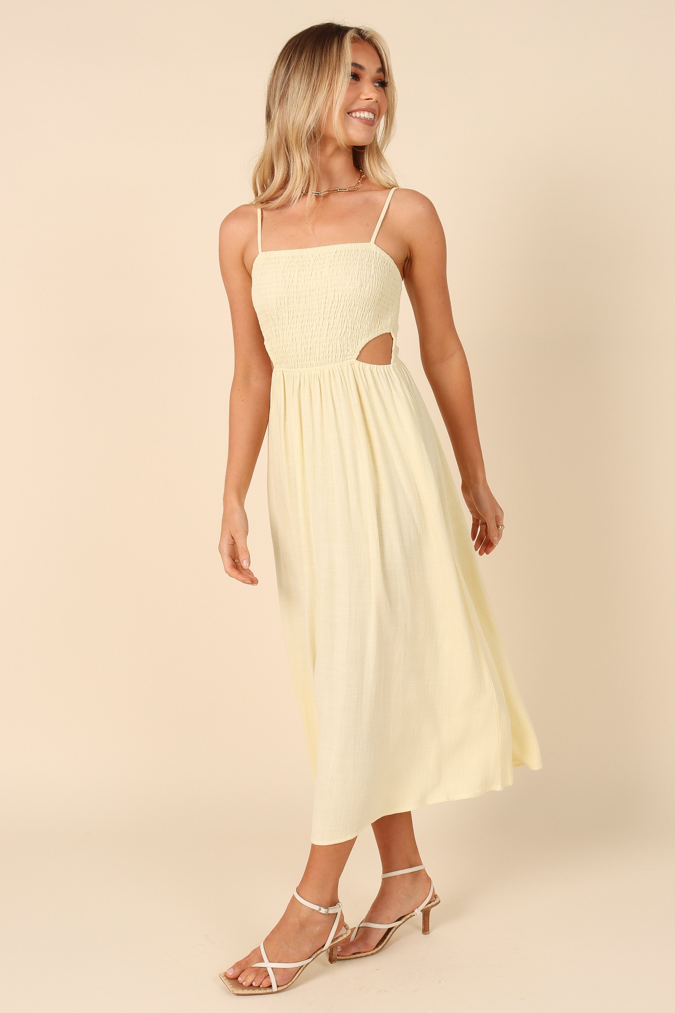 DRESSES @Joslyn Midi Dress - Yellow