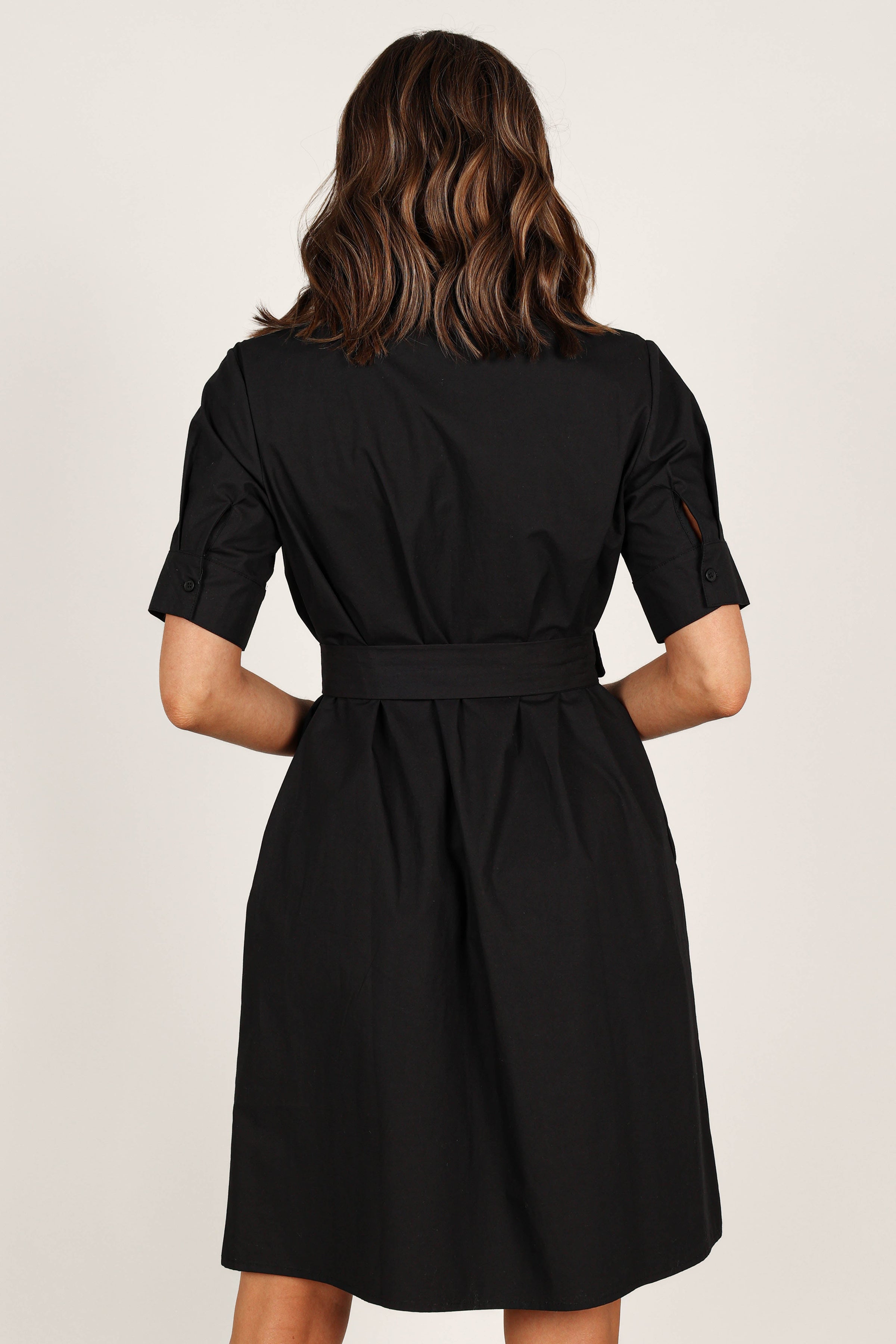 DRESSES @Kamal Midi Belted Dress - Black
