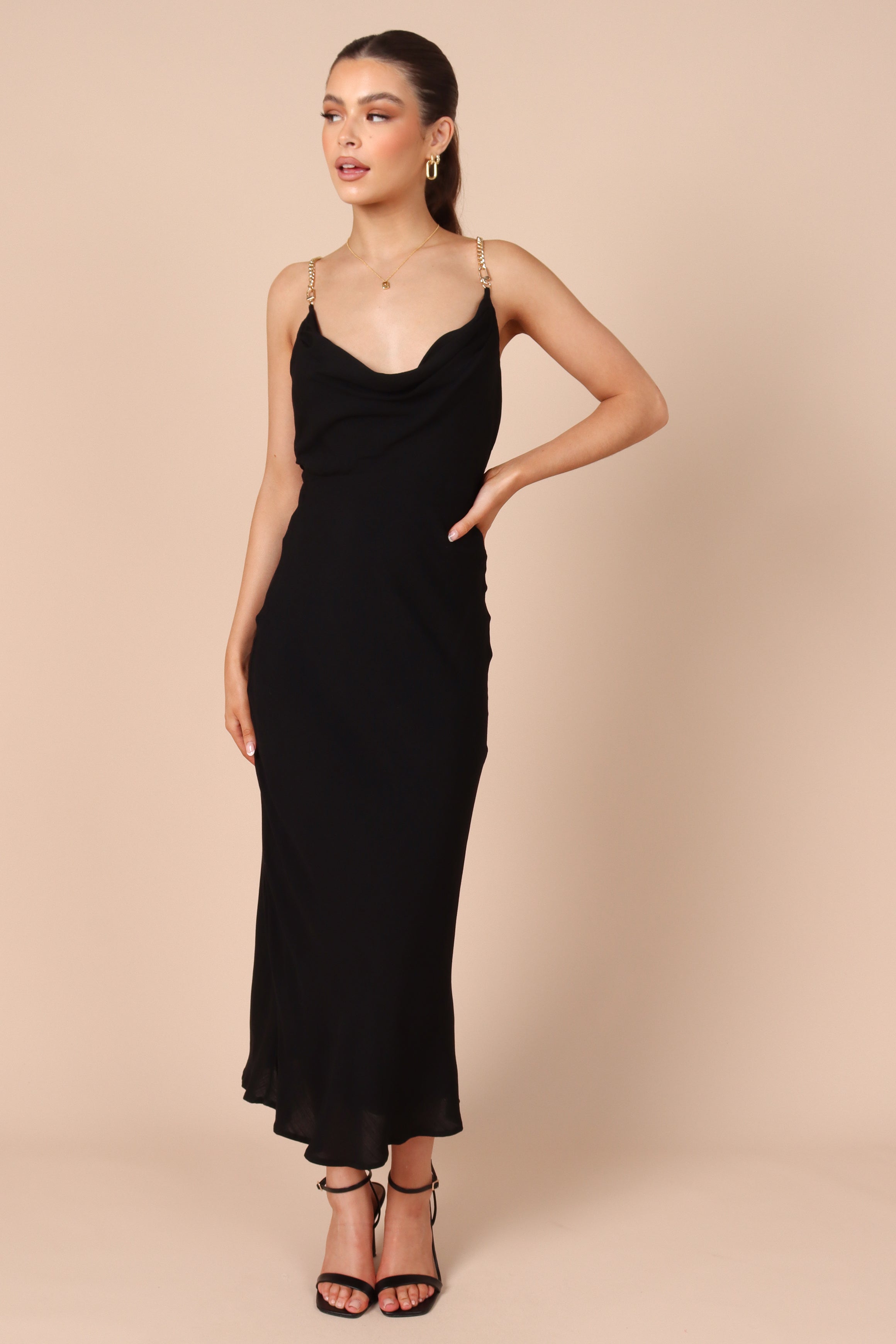 DRESSES @Khaleesi Slip Midi Dress - Black