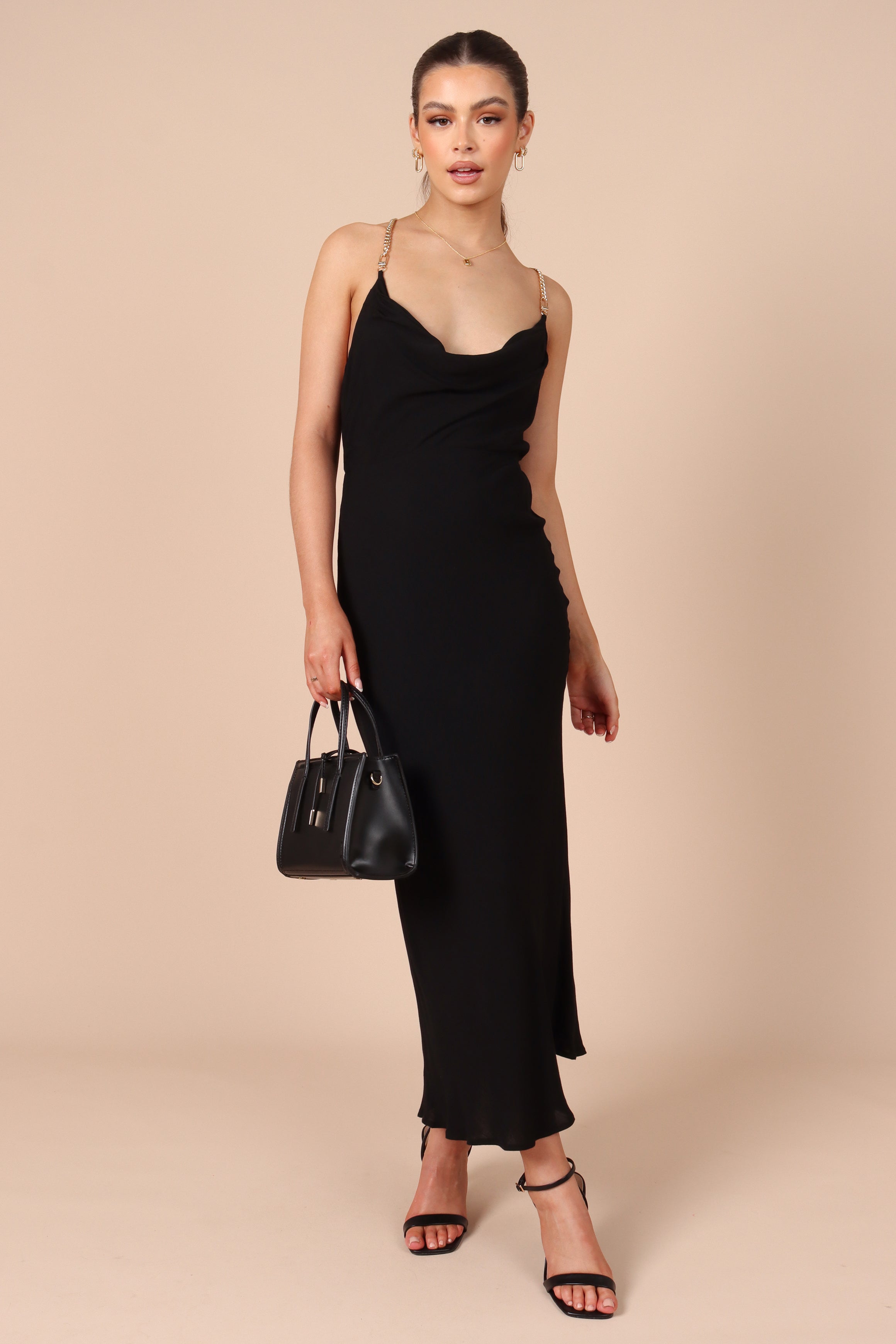 DRESSES @Khaleesi Slip Midi Dress - Black
