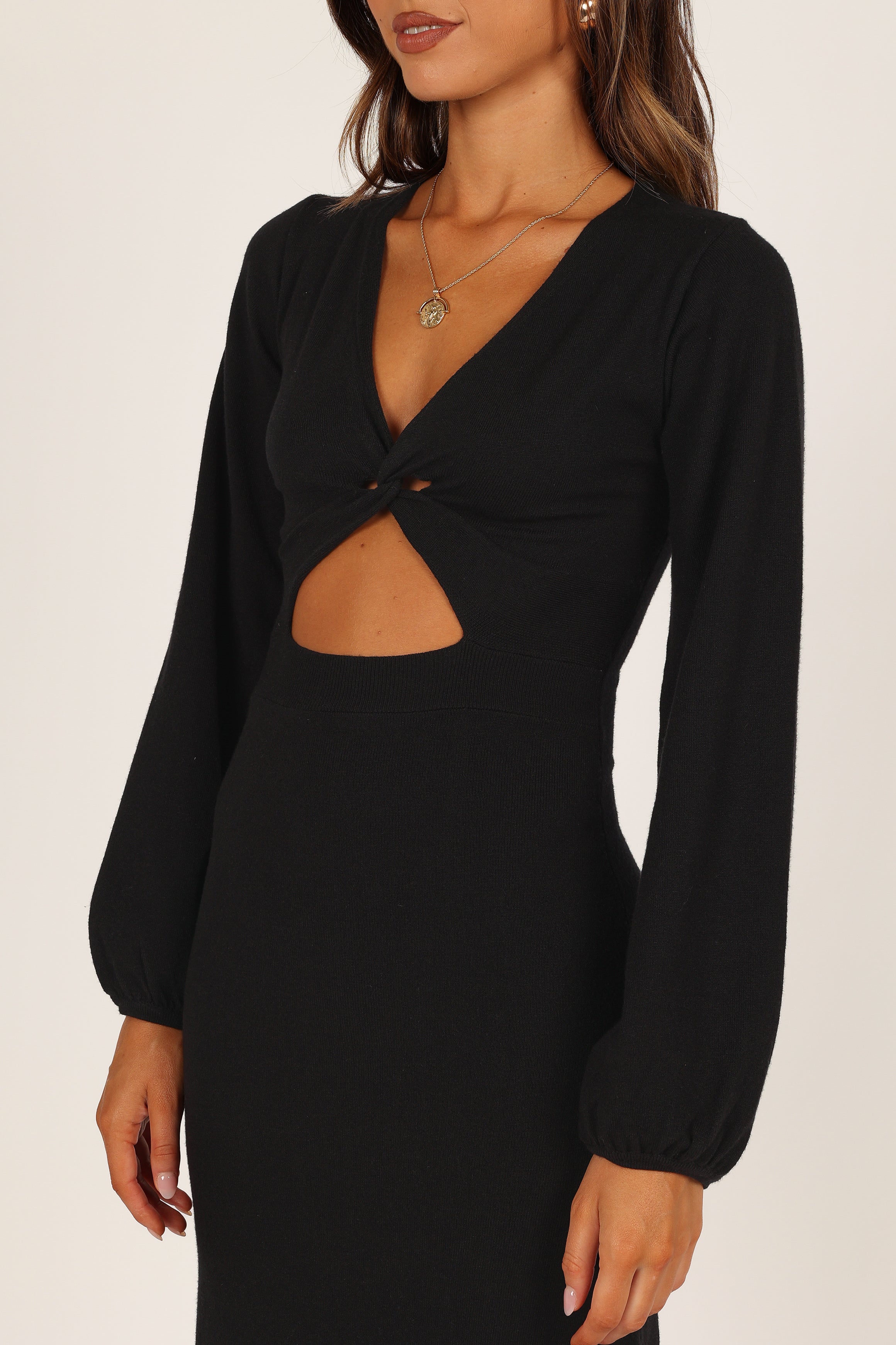 DRESSES Parla Cut Out Long Sleeve Midi Dress - Black