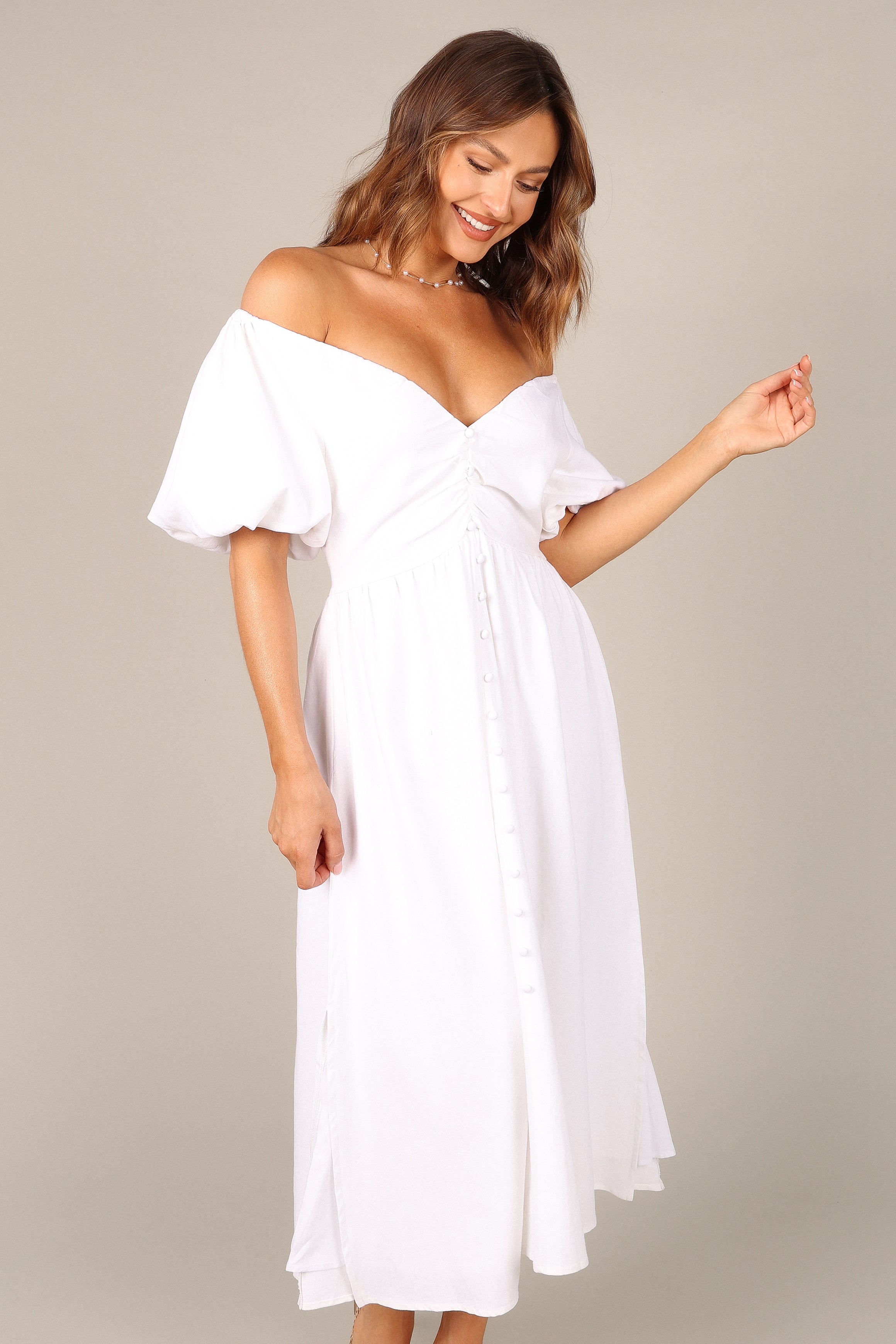 DRESSES Percie Off Shoulder Dress - White