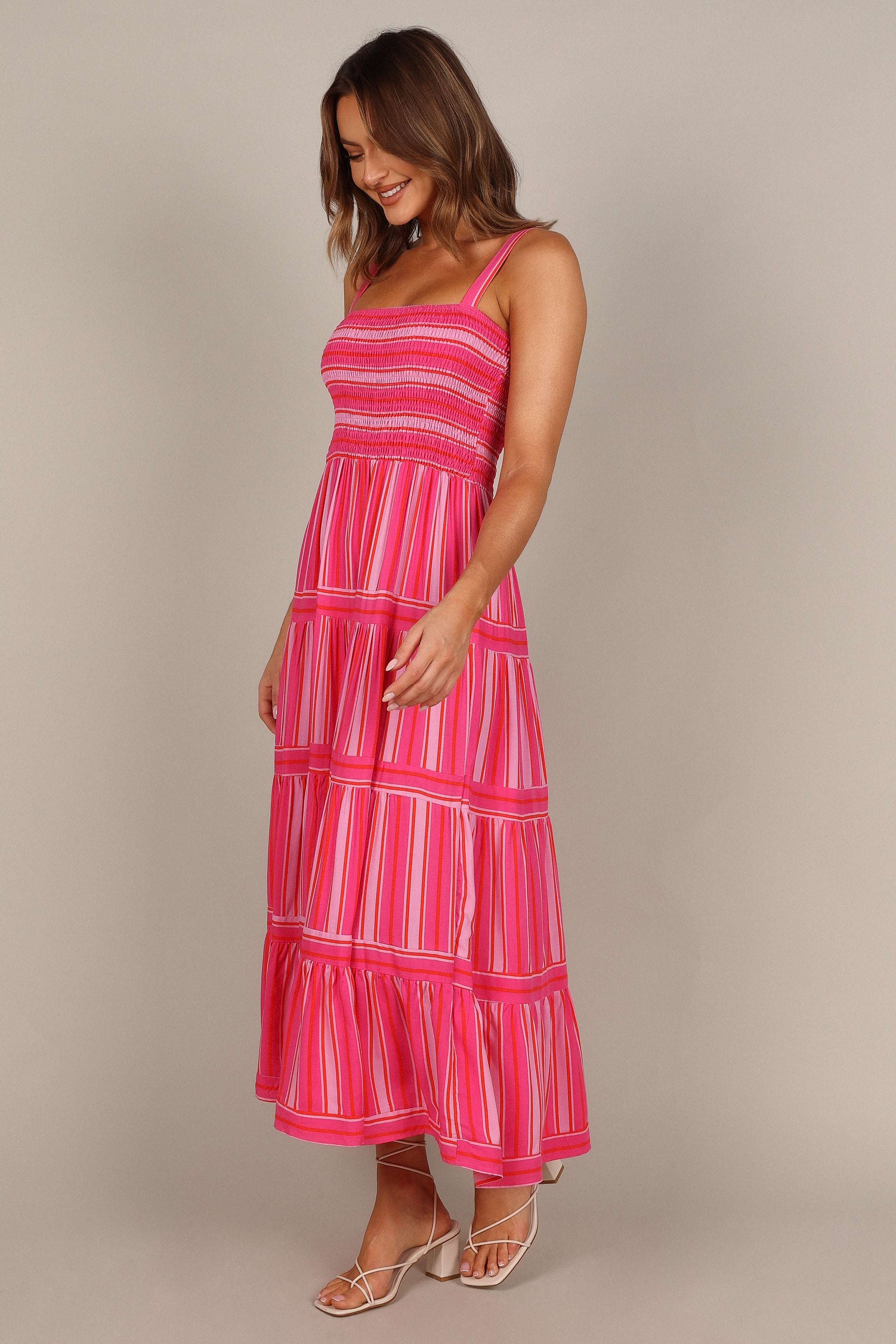 DRESSES @Tasha Maxi Dress - Pink Stripe