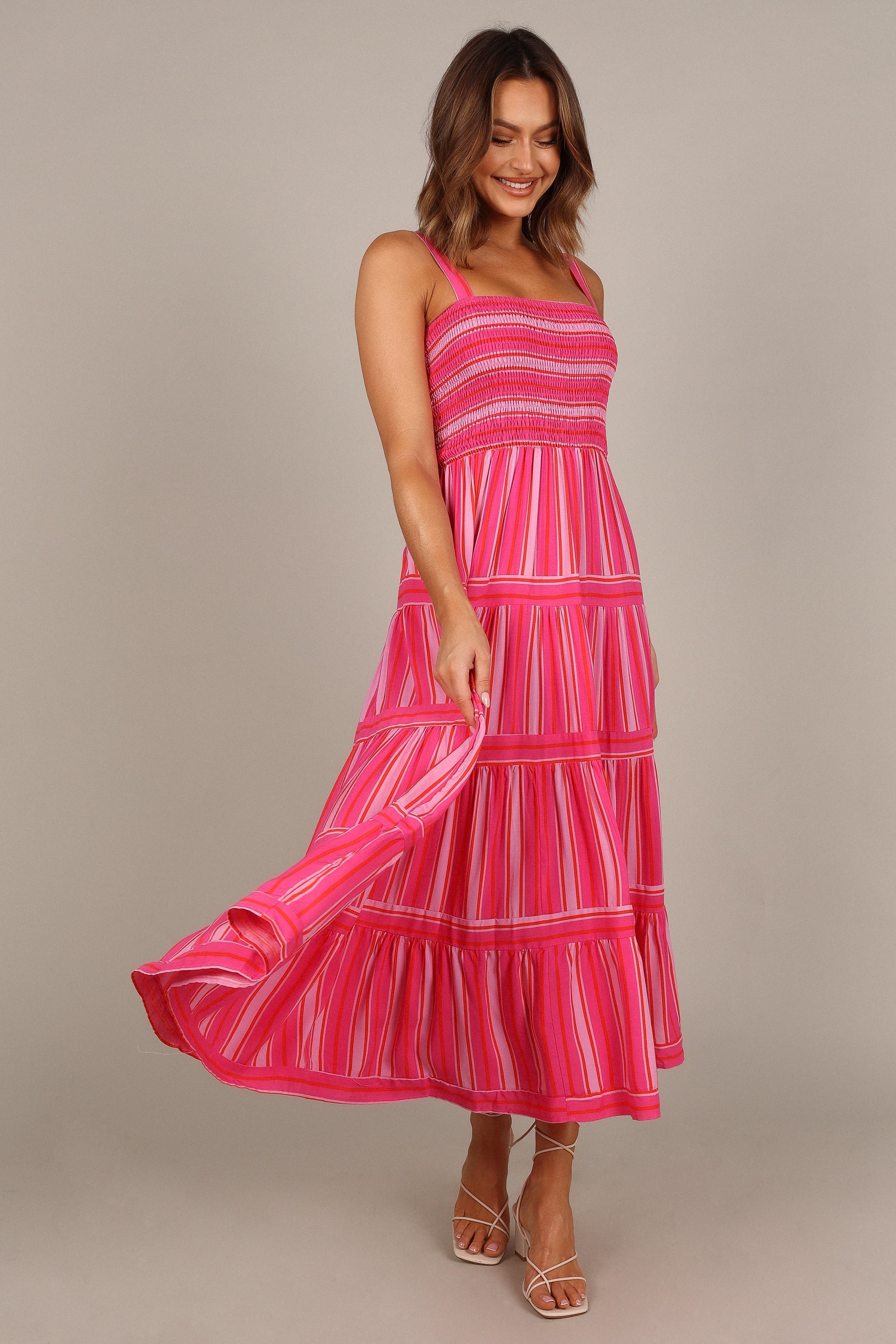 DRESSES @Tasha Maxi Dress - Pink Stripe