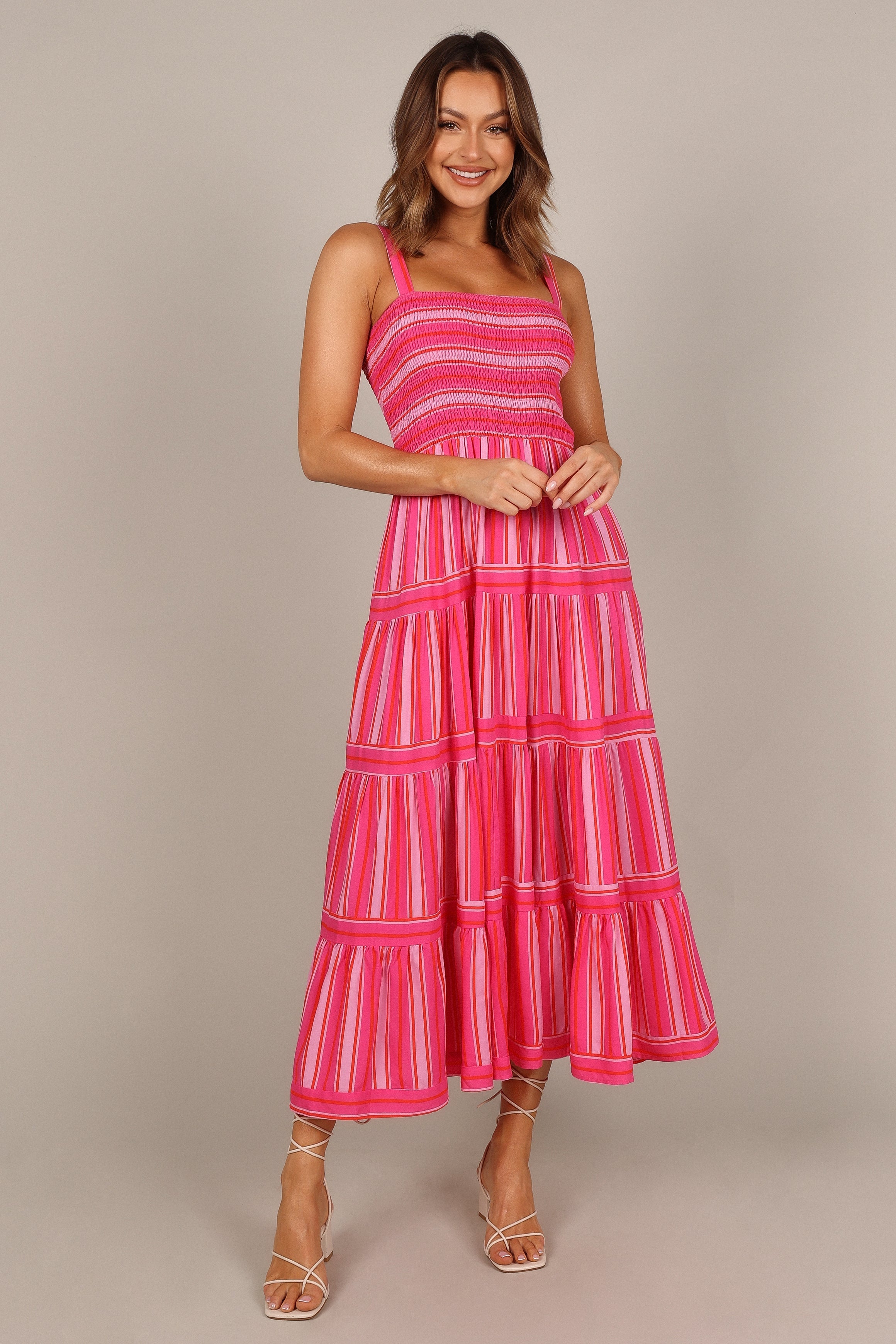 DRESSES @Tasha Maxi Dress - Pink Stripe