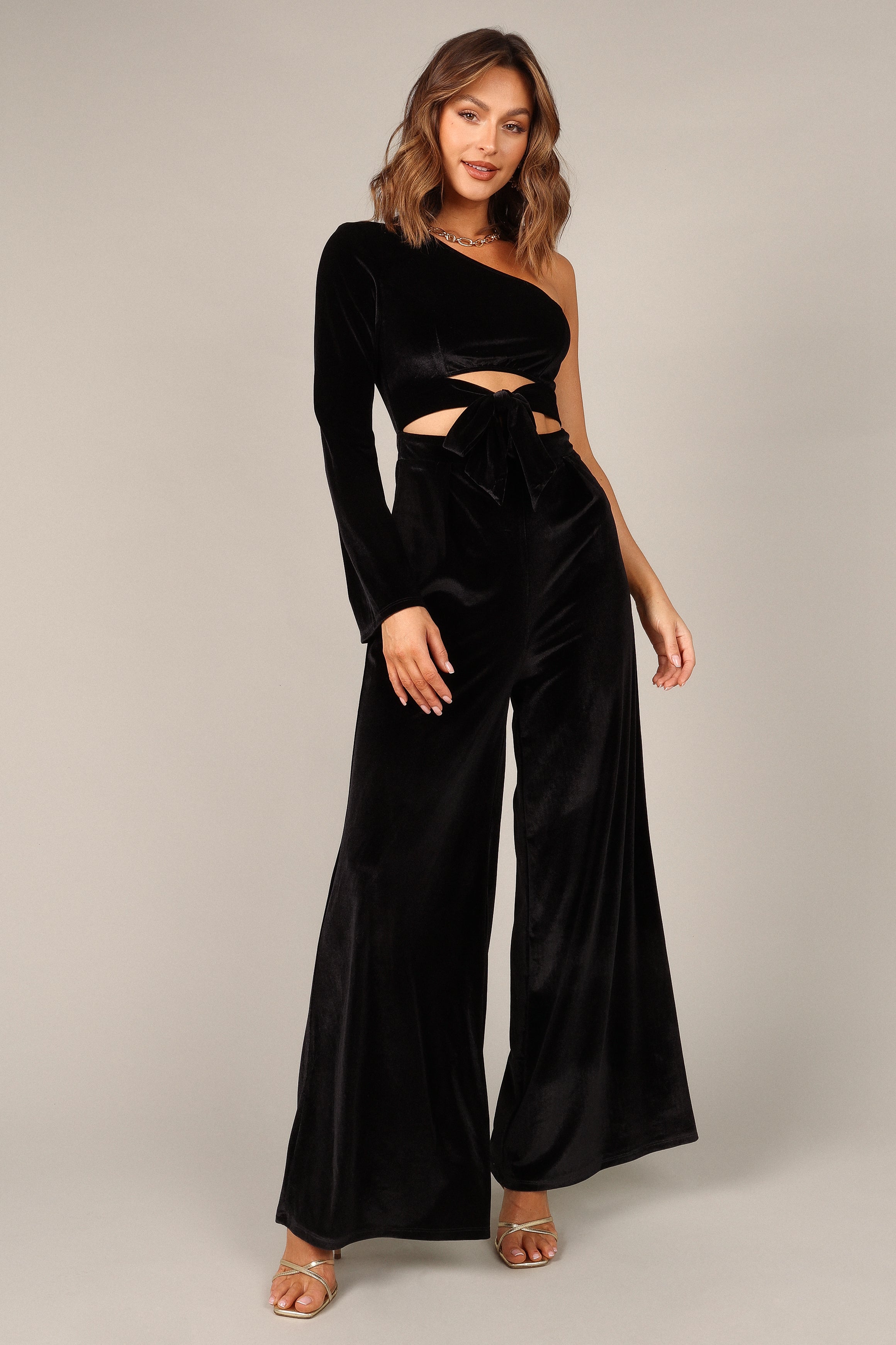 JUMPSUITS @Avery Velvet Jumpsuit - Black