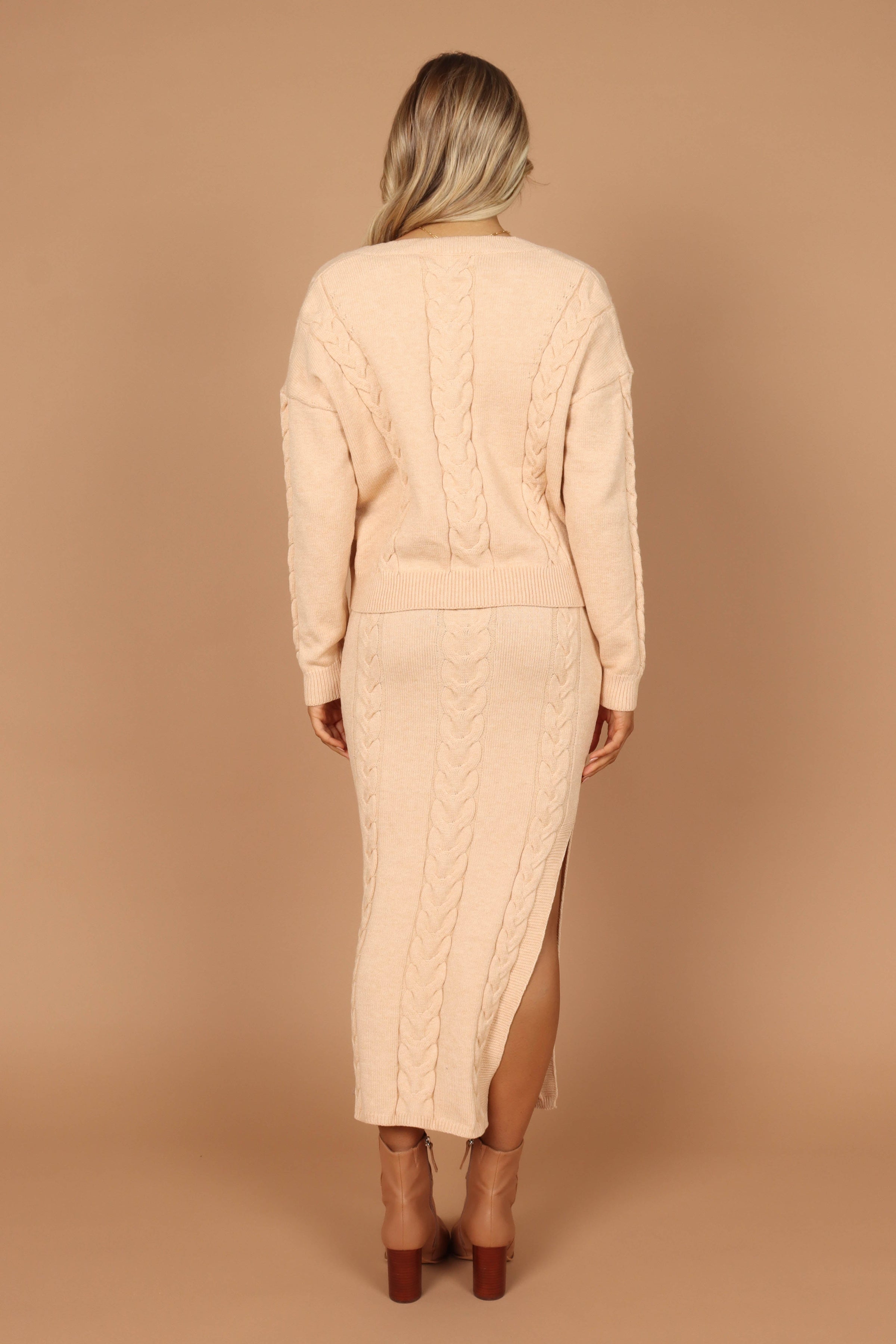 KNITWEAR Aspen Cable Knit Sweater - Beige Marle