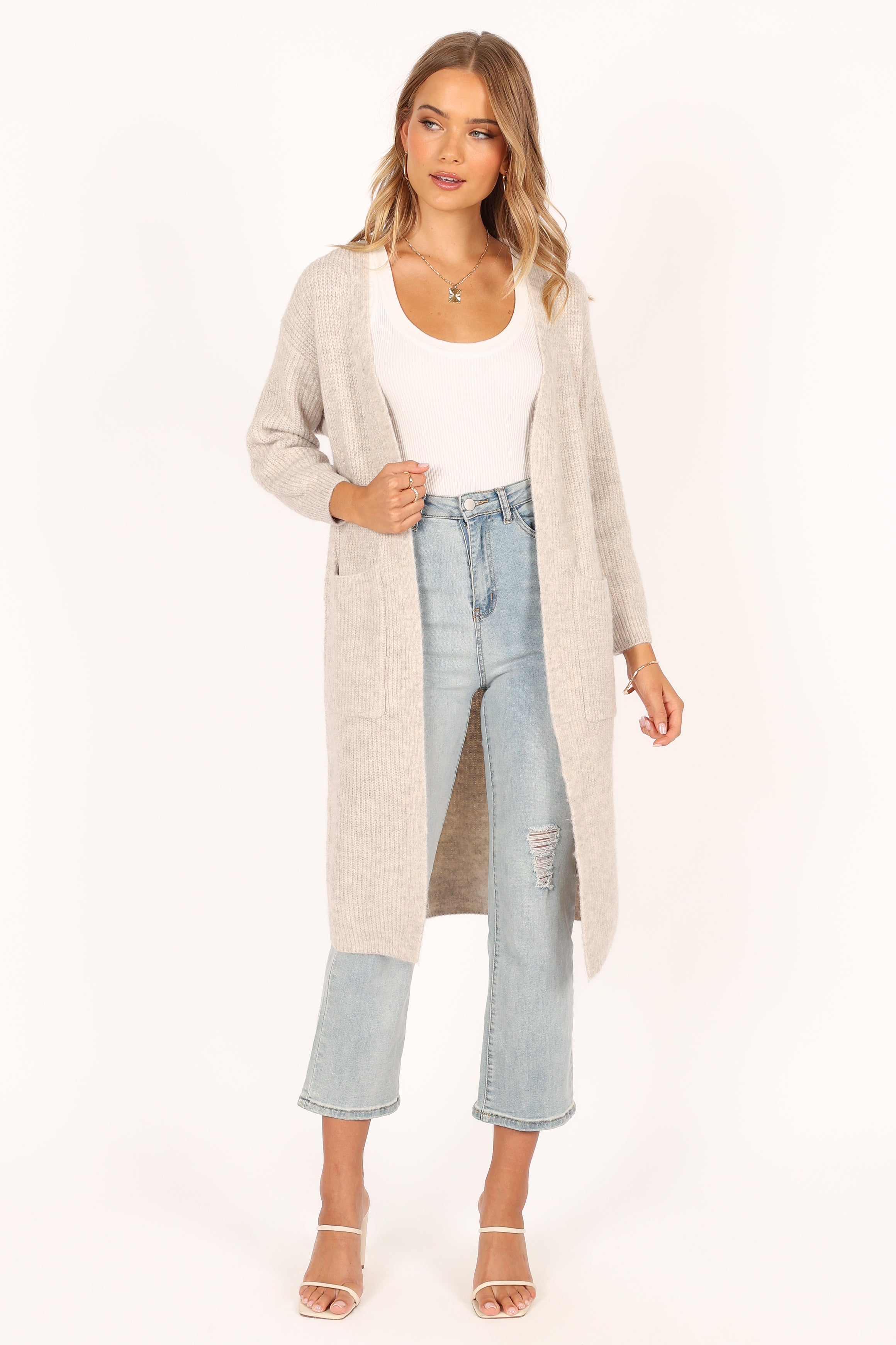 KNITWEAR @Deborah Cardigan - Oatmeal