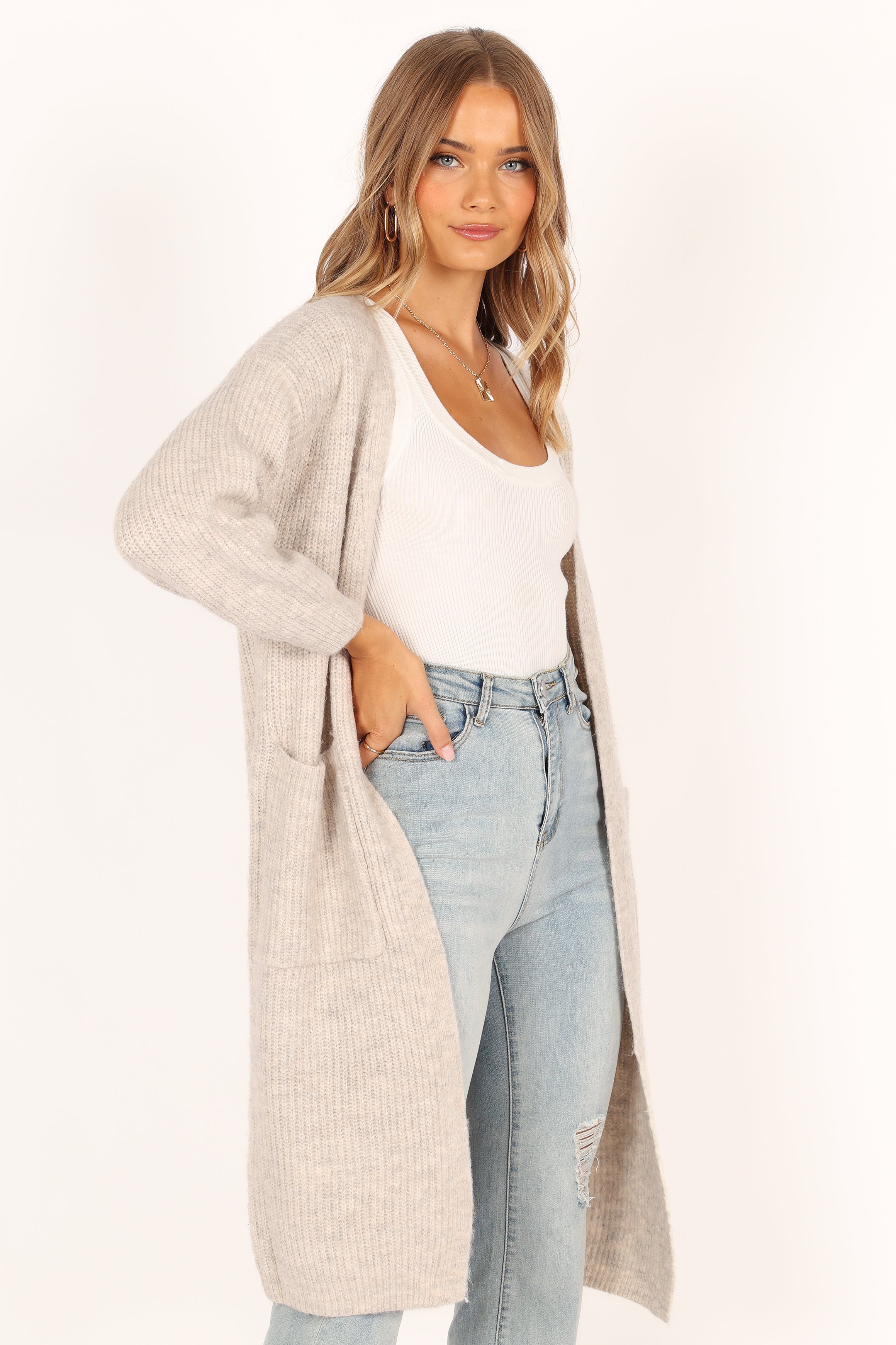 KNITWEAR @Deborah Cardigan - Oatmeal