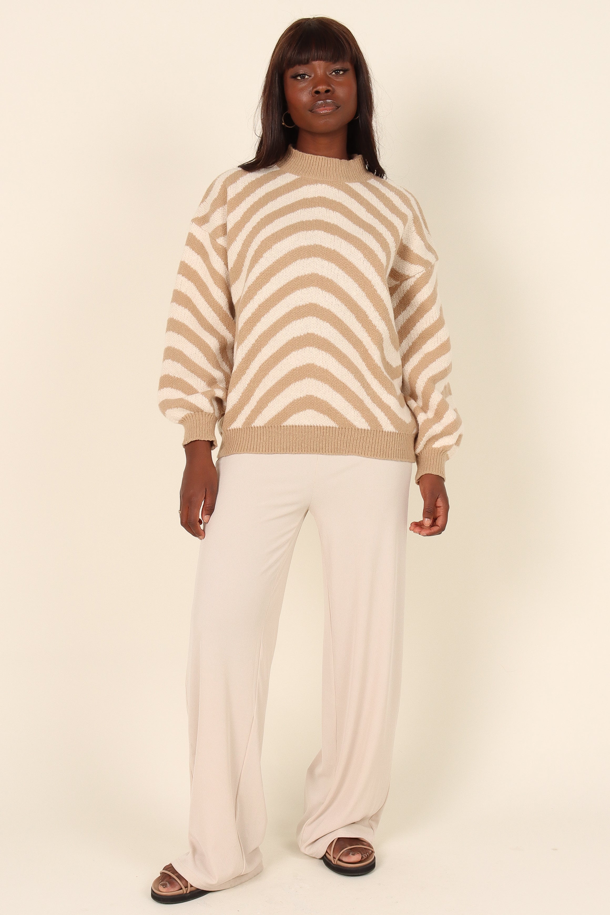 KNITWEAR Kendall Knit Sweater - Brown (waiting on bulk)