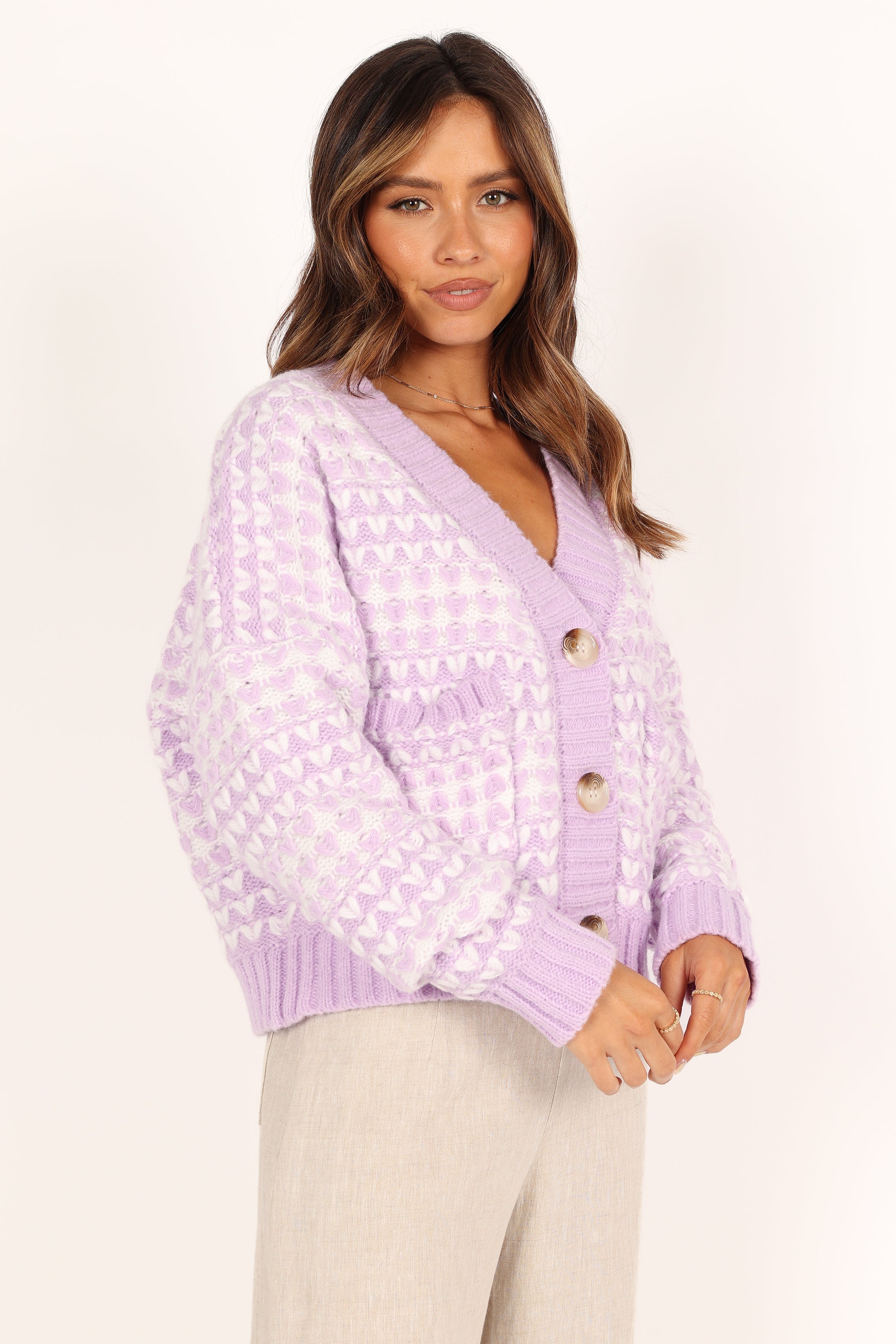 KNITWEAR @Selena Cardigan - Lilac