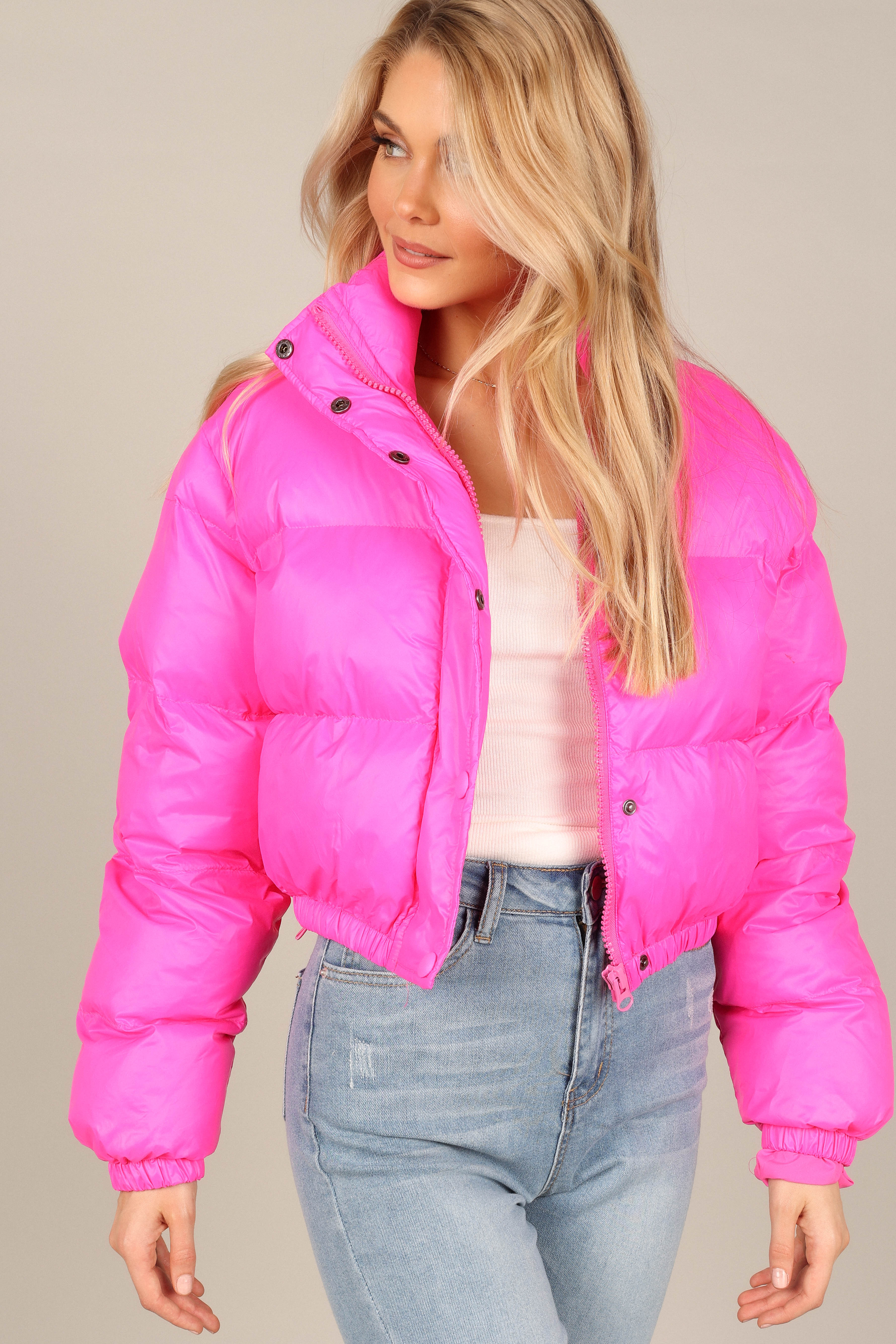 Outerwear @Lizzy Puffer Jacket - Hot Pink