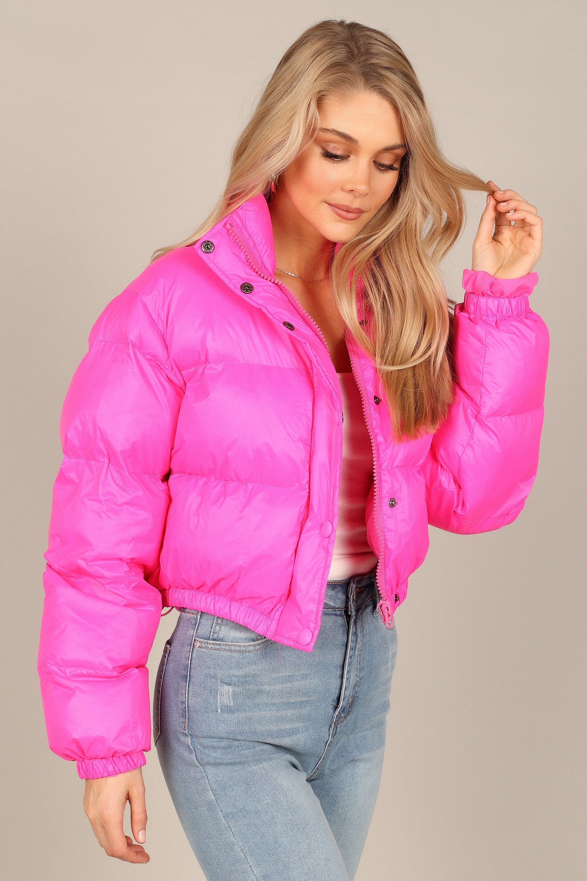 Outerwear @Lizzy Puffer Jacket - Hot Pink