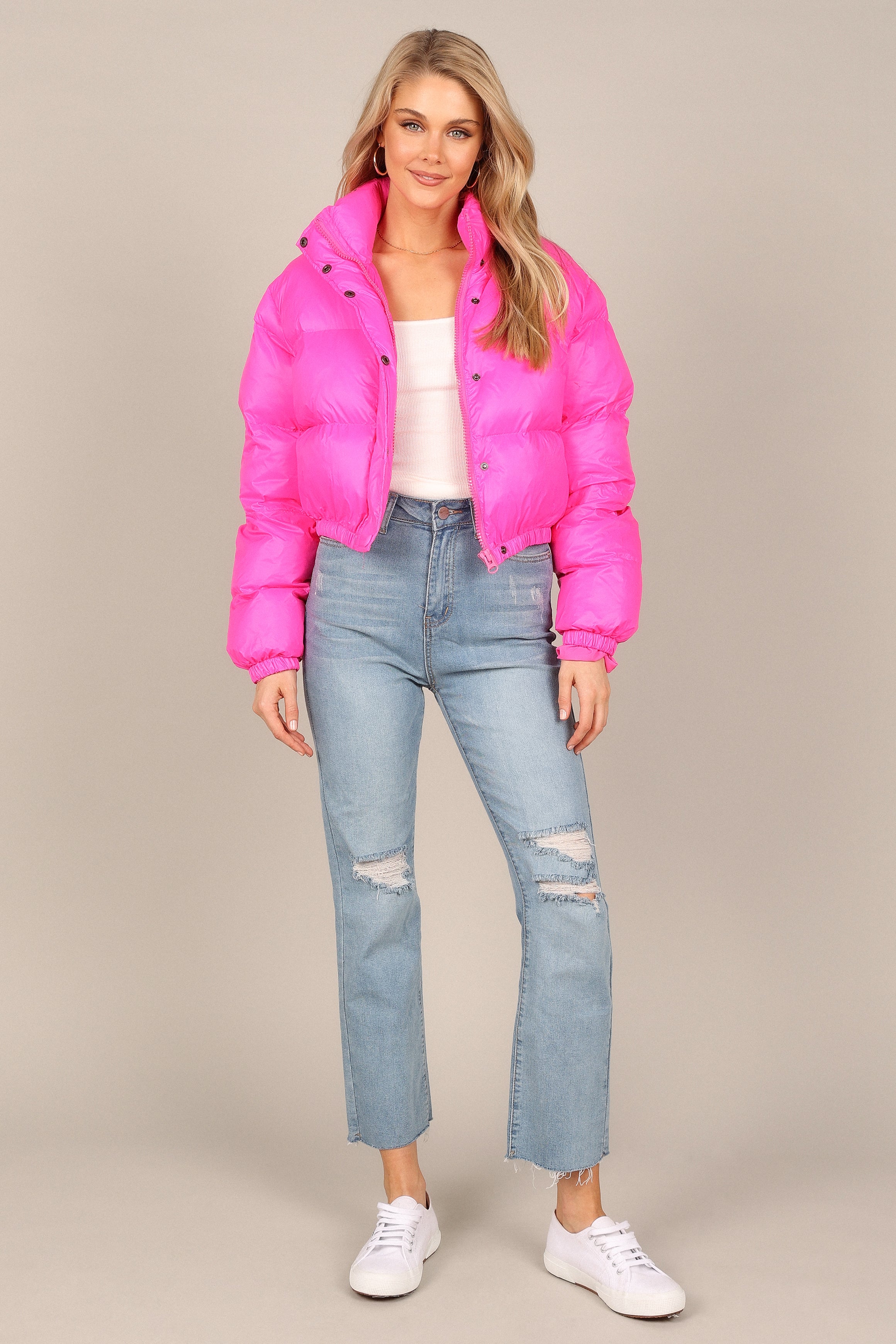 Outerwear @Lizzy Puffer Jacket - Hot Pink