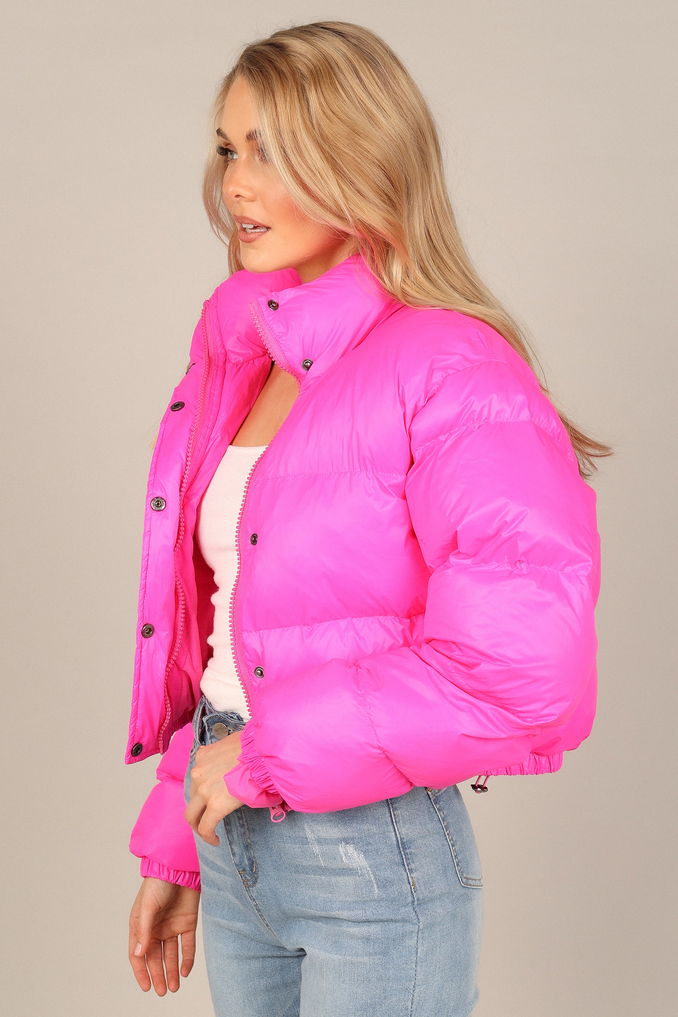 Outerwear @Lizzy Puffer Jacket - Hot Pink