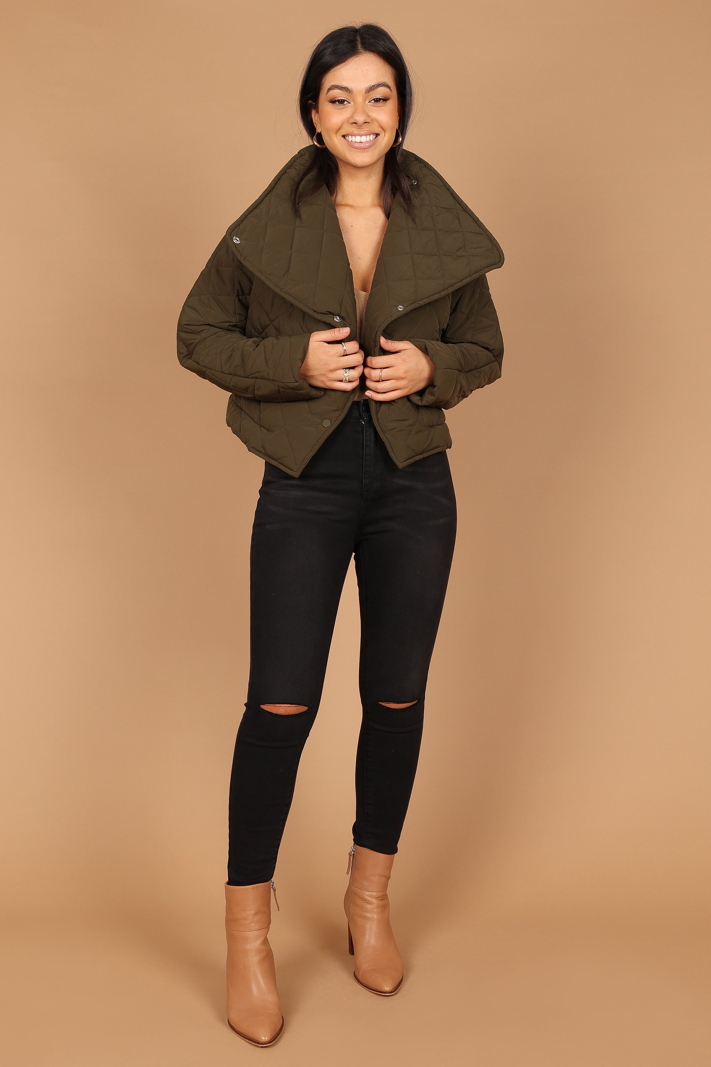 Outerwear @Susannah Quilted Jacket - Olive