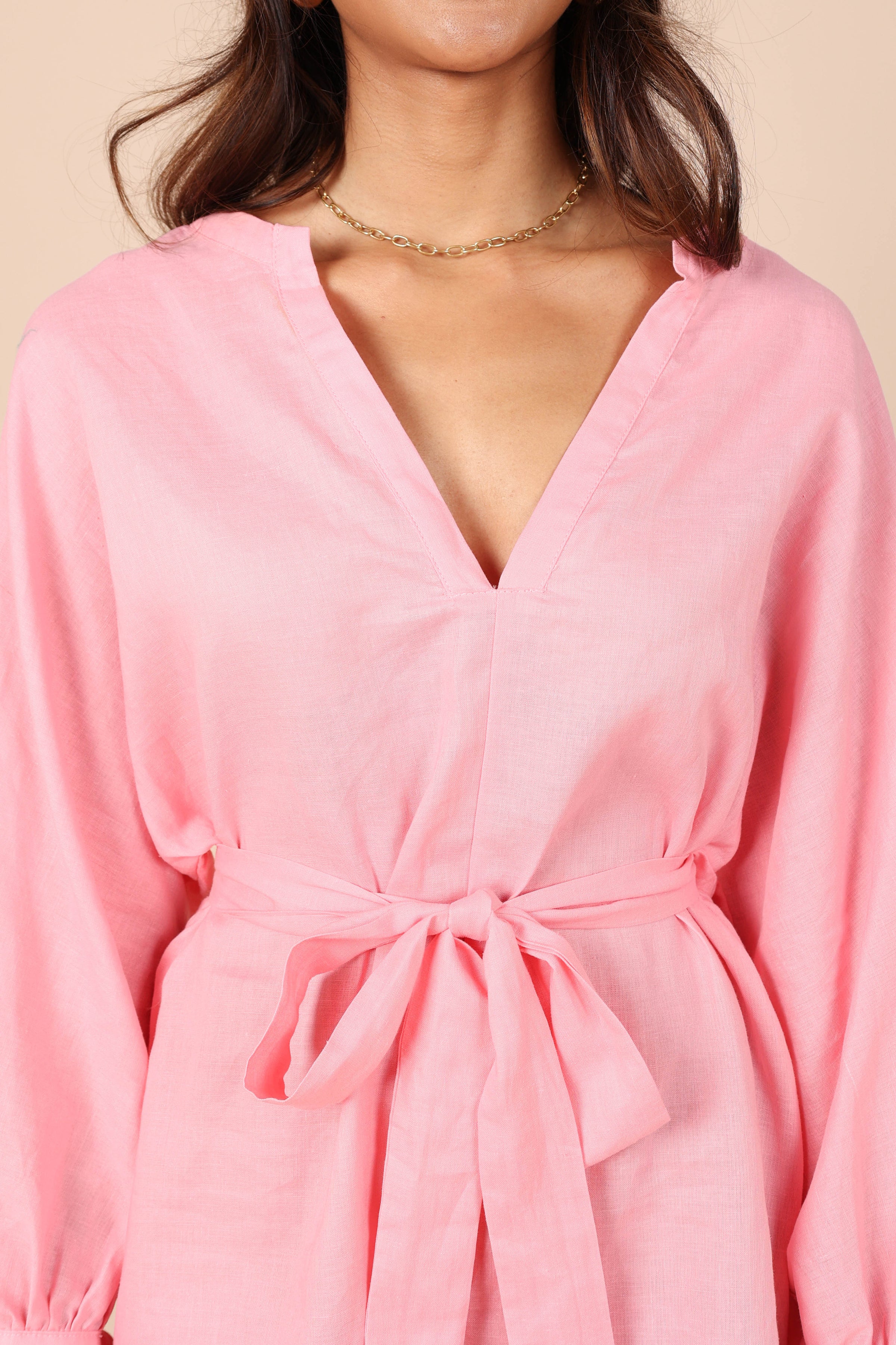 ROMPERS @Dooley Long Sleeve Romper - Pink