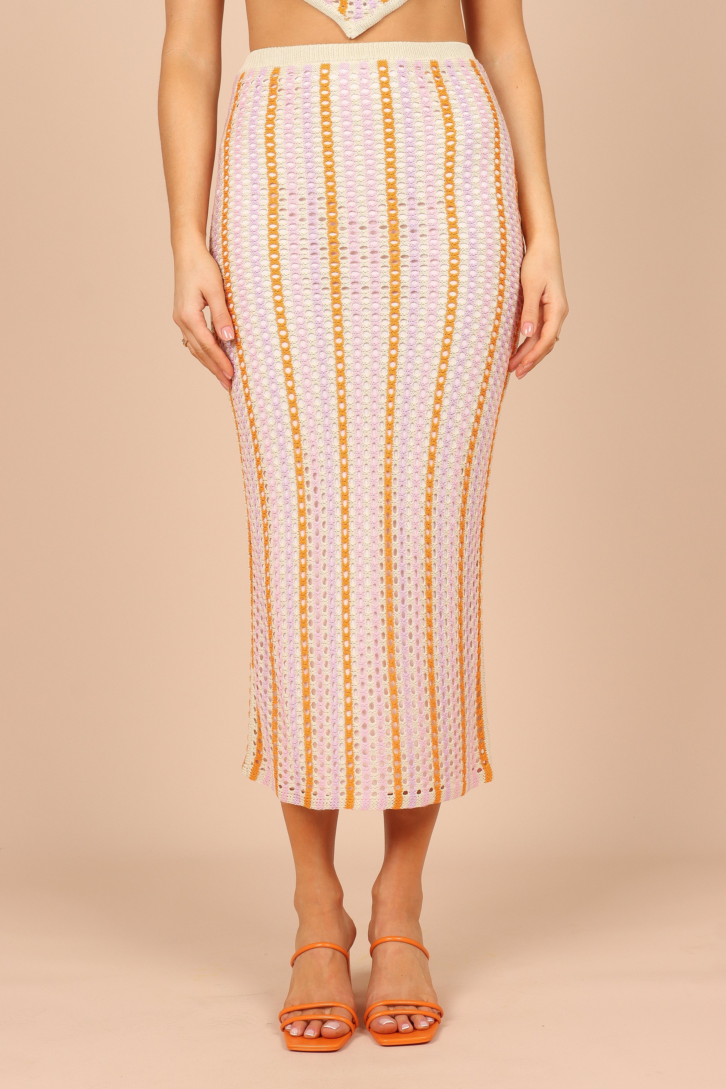 SETS @Ava Crochet Two Piece Set - Pink/Orange (waiting on bulk)