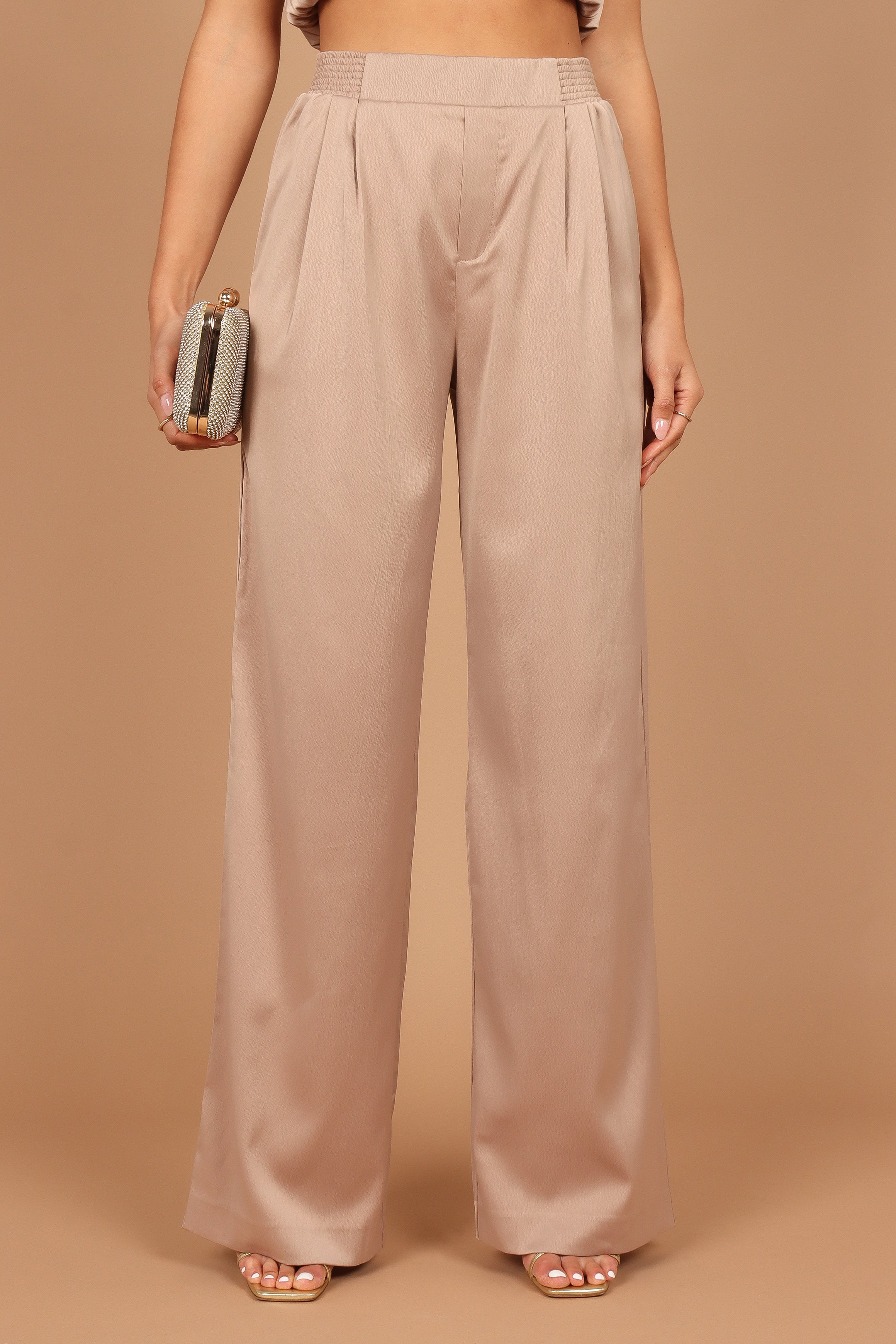 SETS @Elia Crop Top and Palazo Pant Set - Mocha