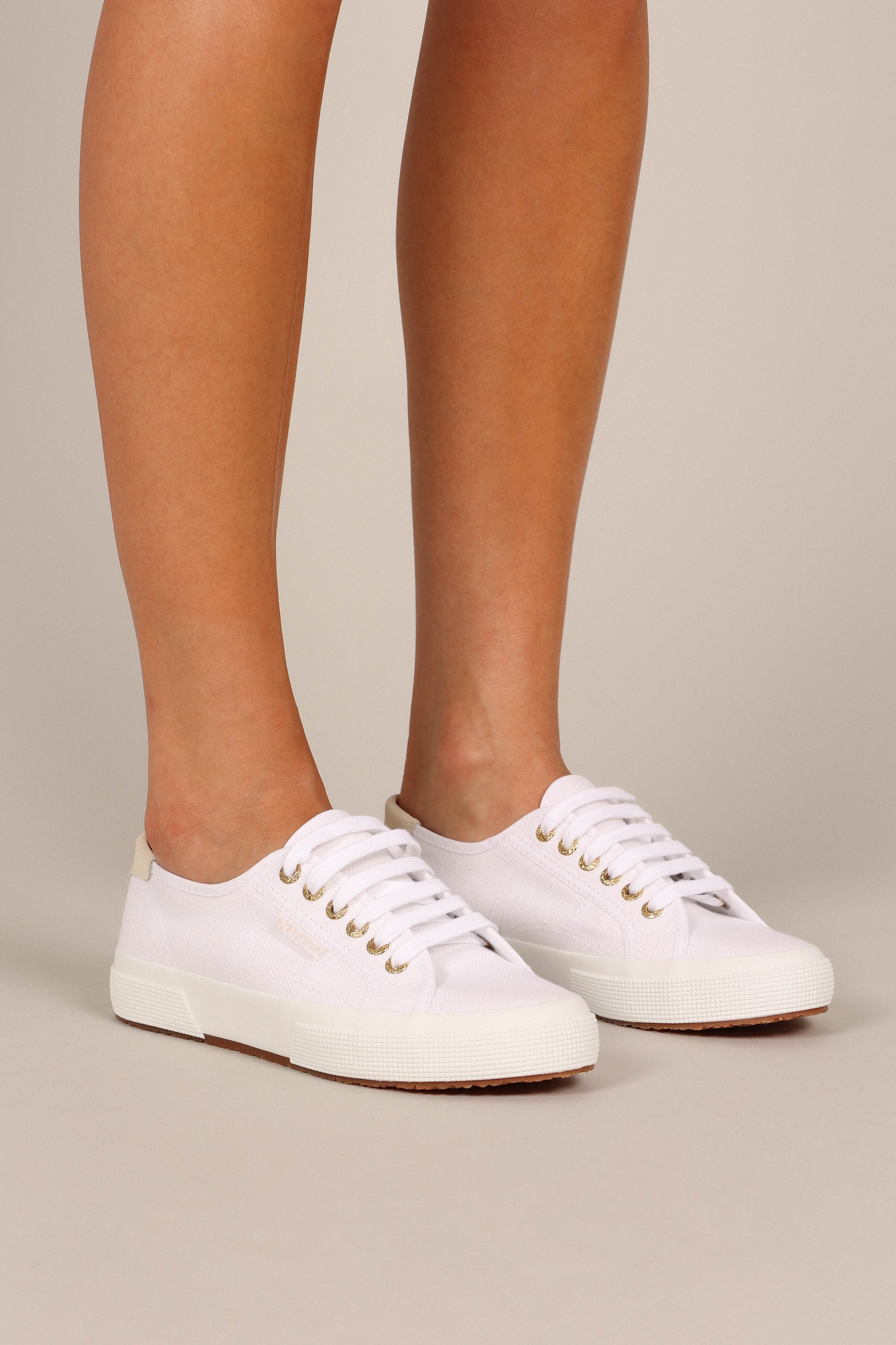 SHOES @2750 Suede Heel Tab - White Beige