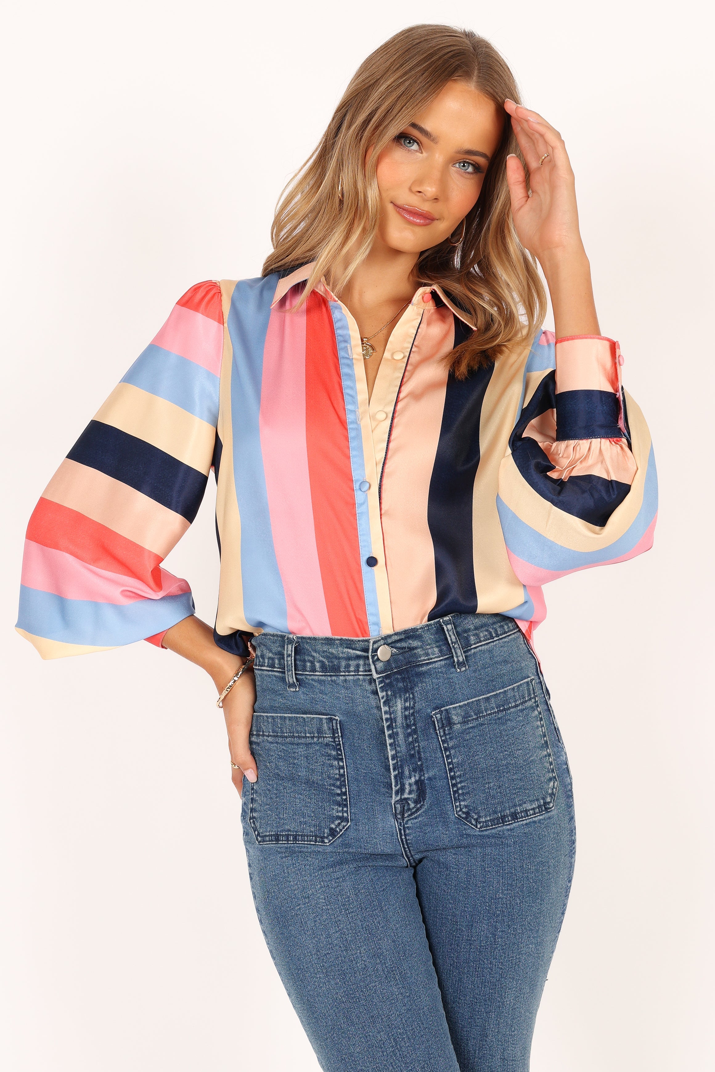 TOPS @Kimmy Shirt - Multi Stripe (waiting on bulk)