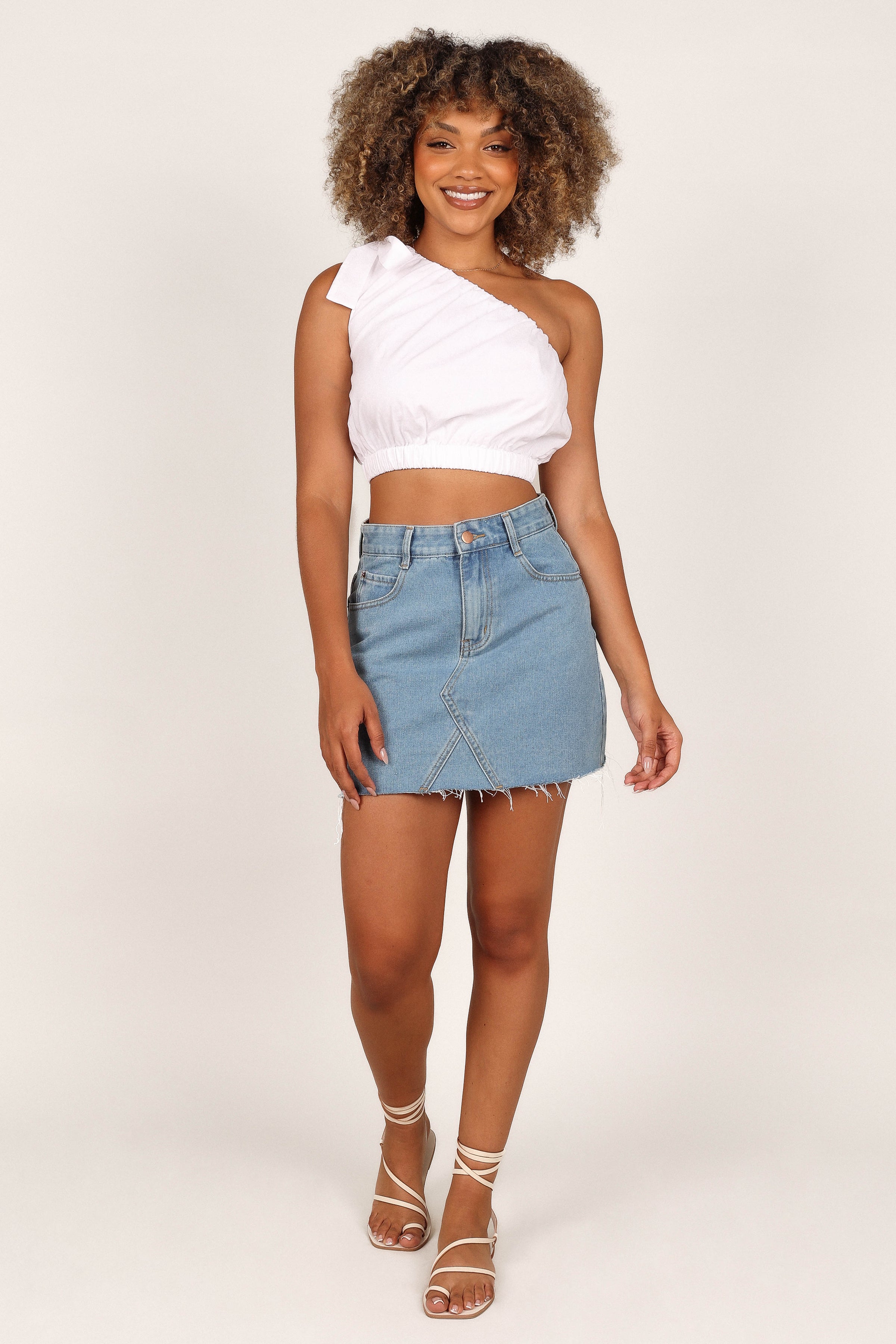 TOPS Nelly One Shoulder Top - White