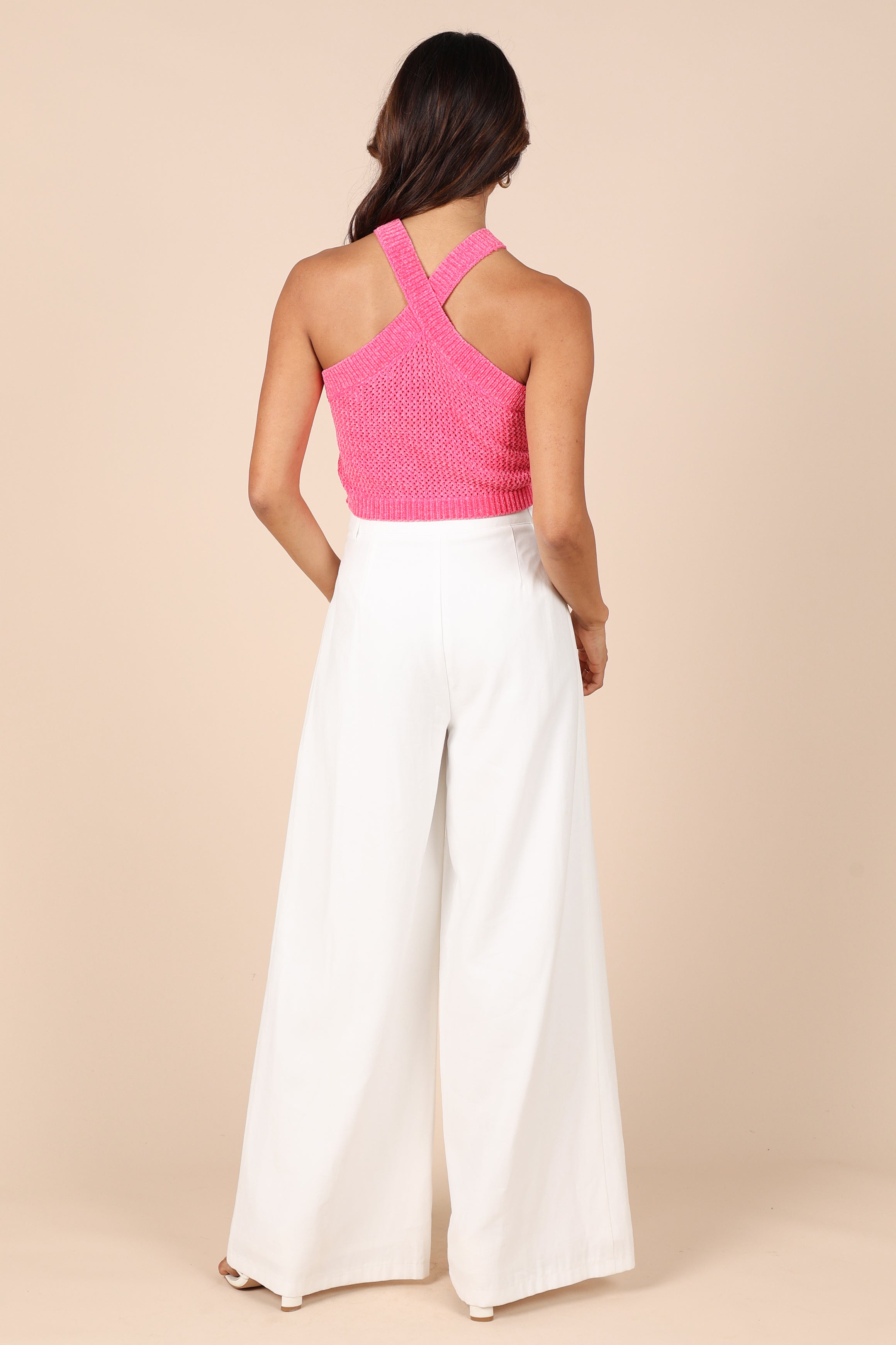 TOPS @Tayla Cropped Halter Top - Pink