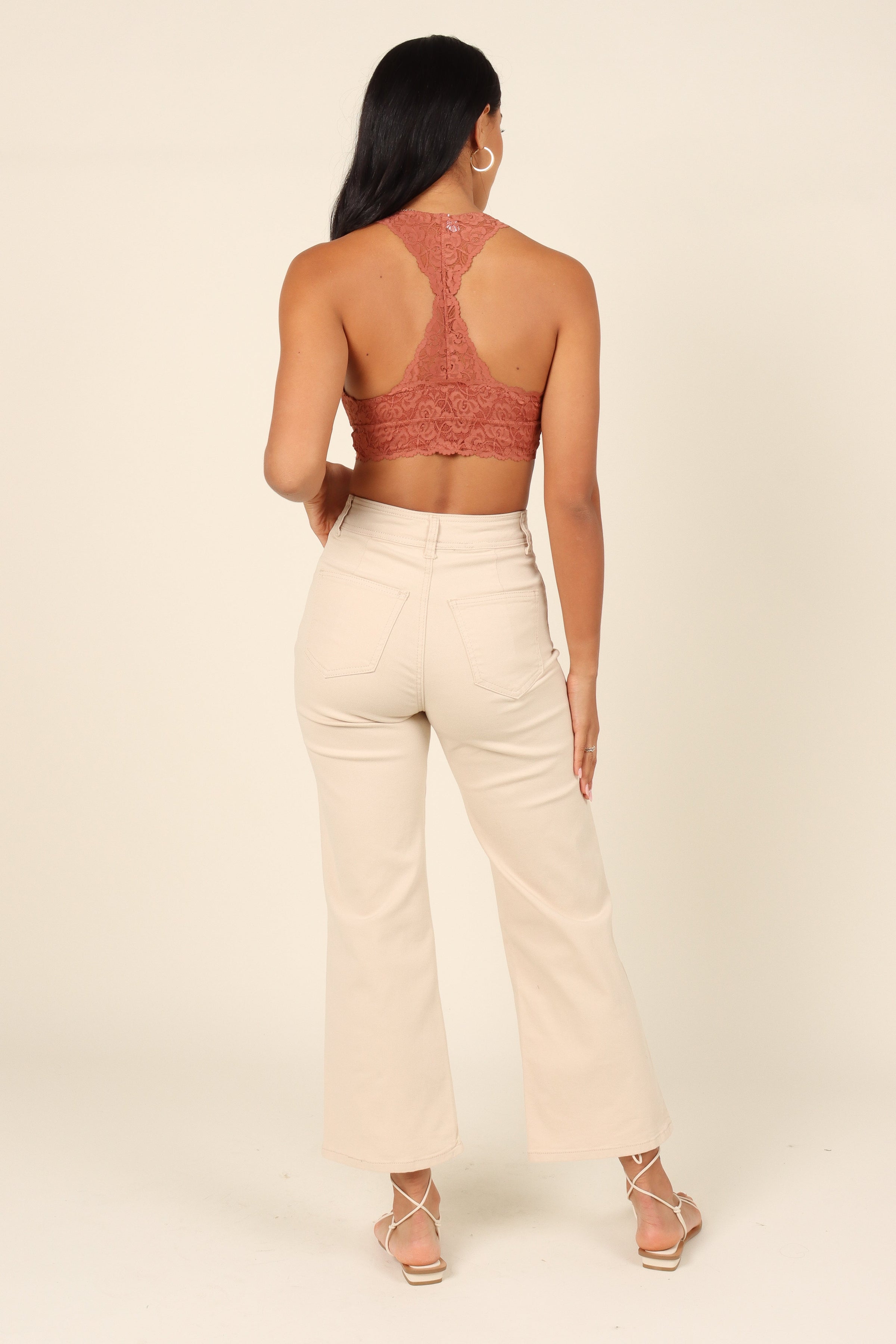 TOPS Whitney Lace Racerback Bralette - Rust