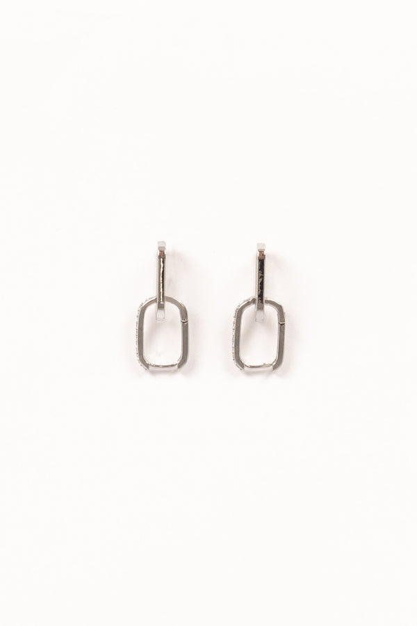 Teagan Double Hoop Earrings - Silver