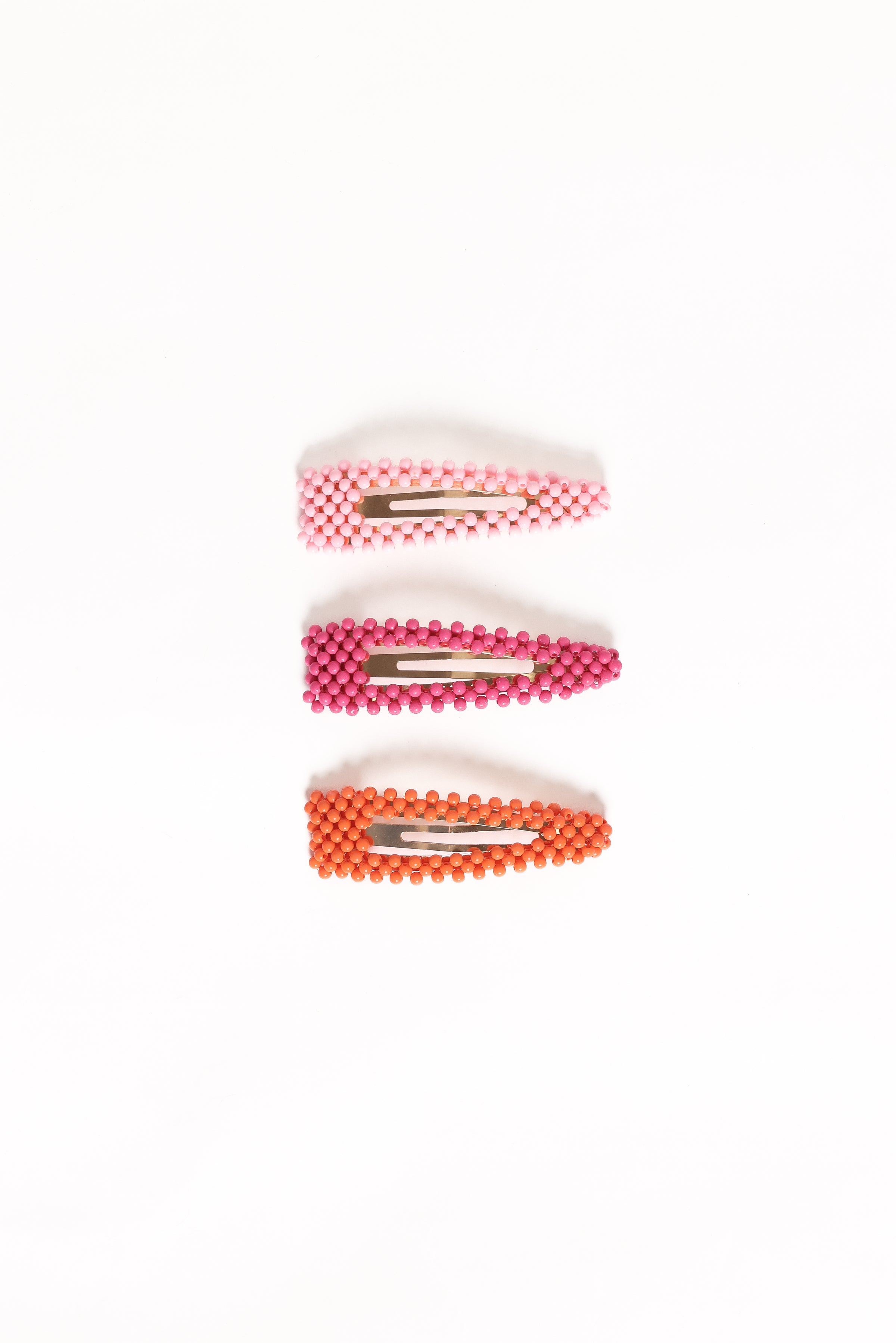 Billie 3 Pack Hair Clips - Pink/Orange