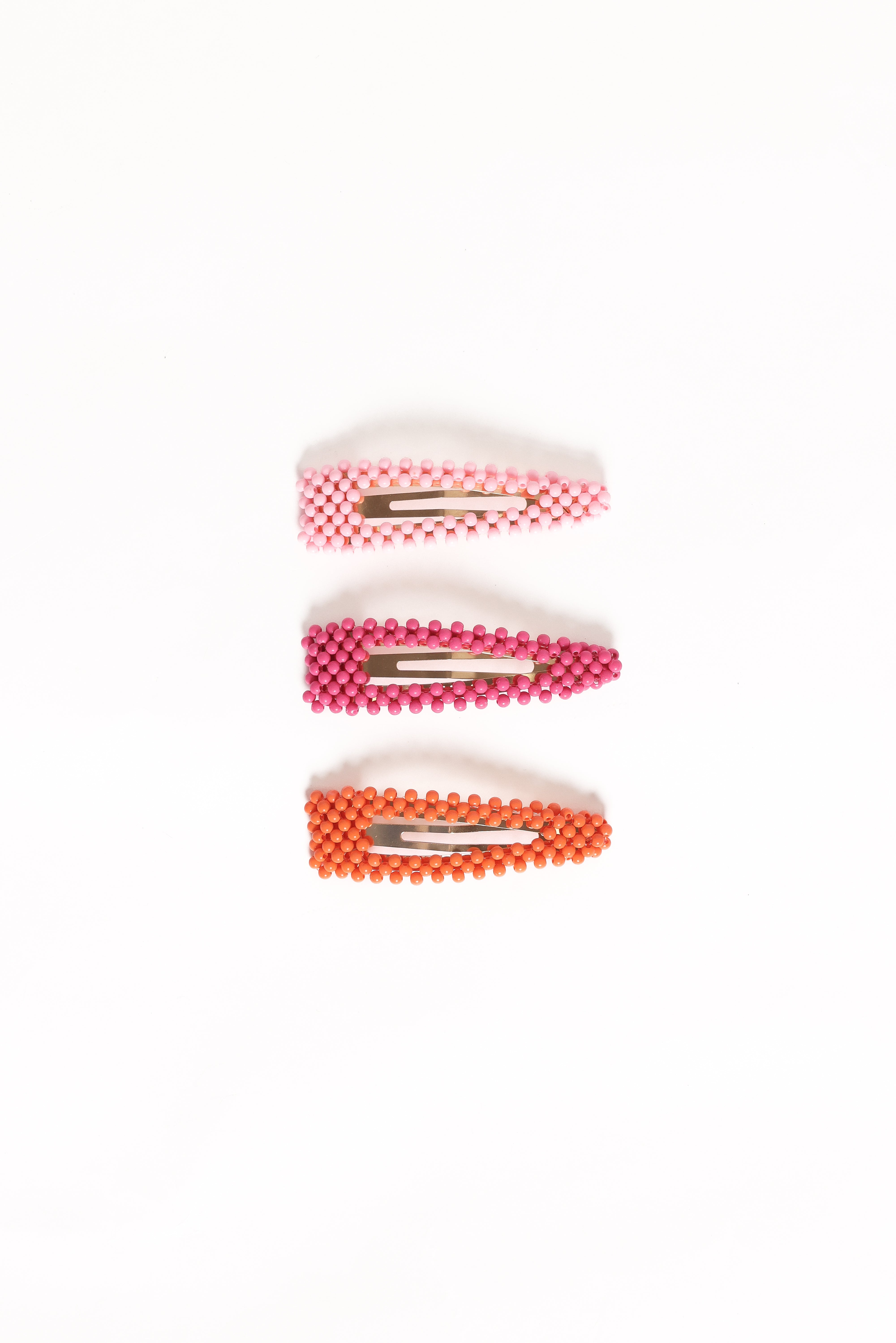 Billie 3 Pack Hair Clips - Pink/Orange