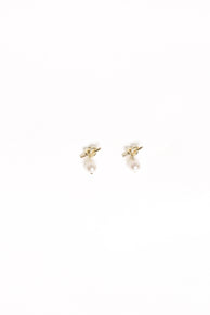 Valentina Knot Earrings - Gold/Pearl
