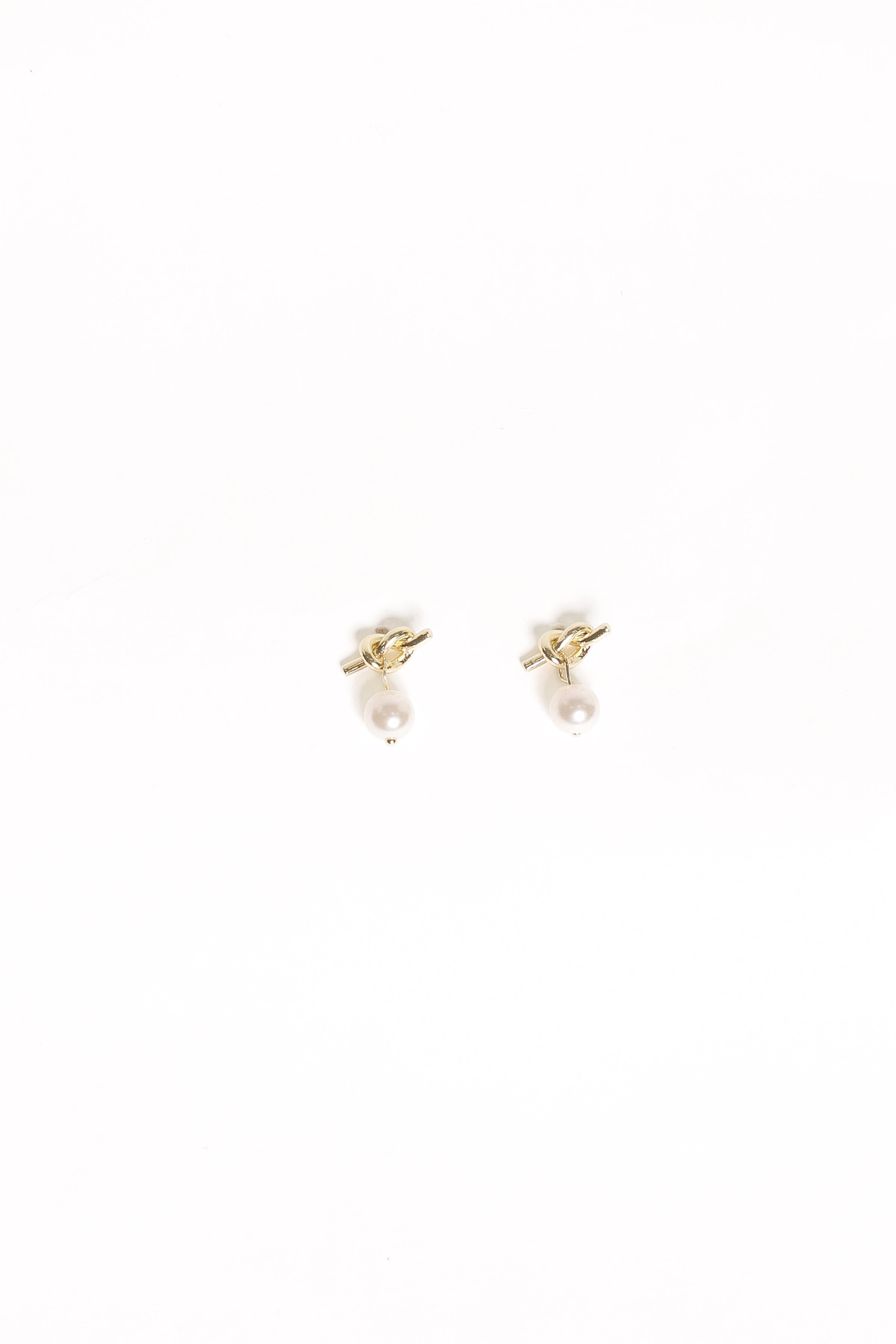 Valentina Knot Earrings - Gold/Pearl