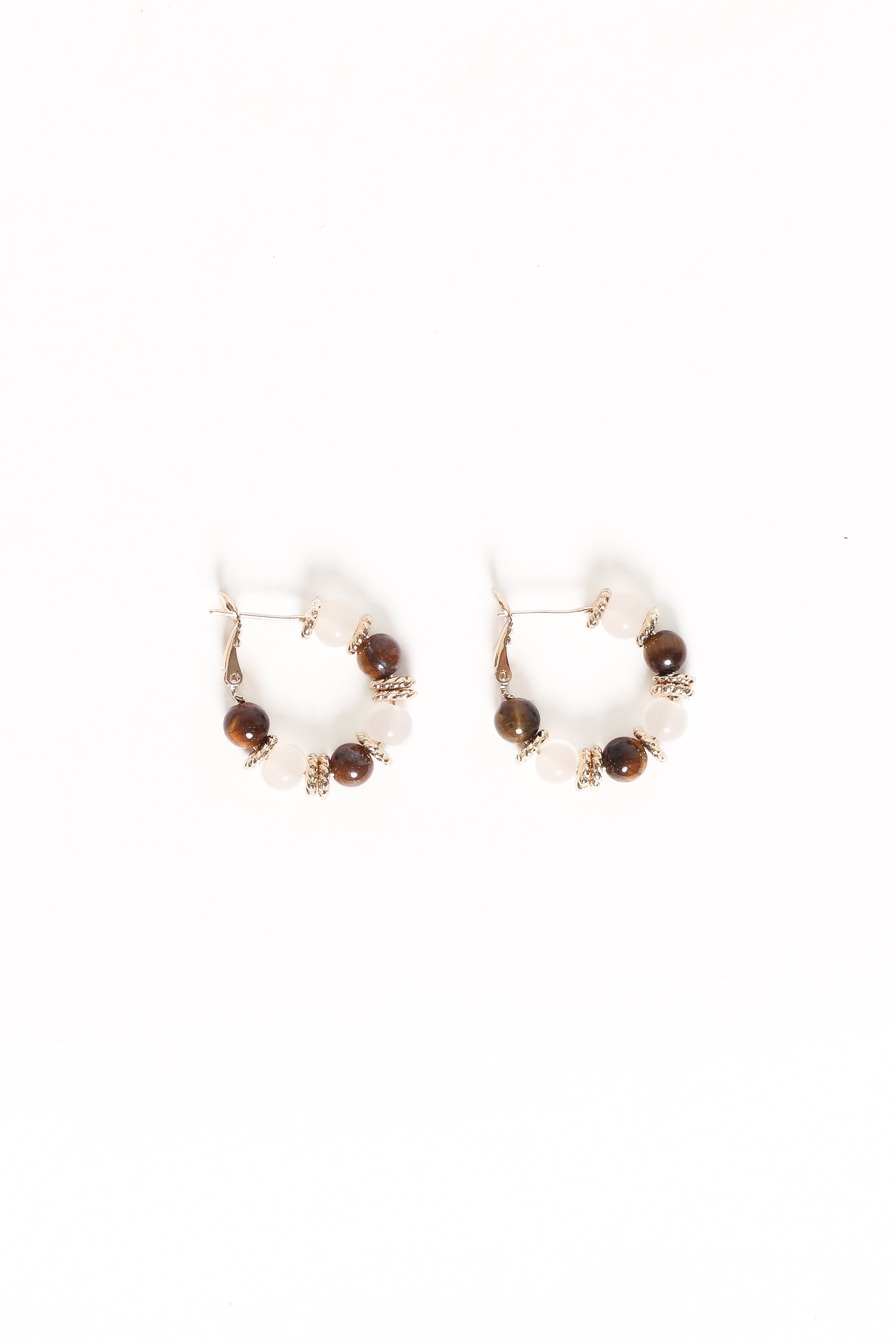 Aster Bead Earrings - Gold/Brown