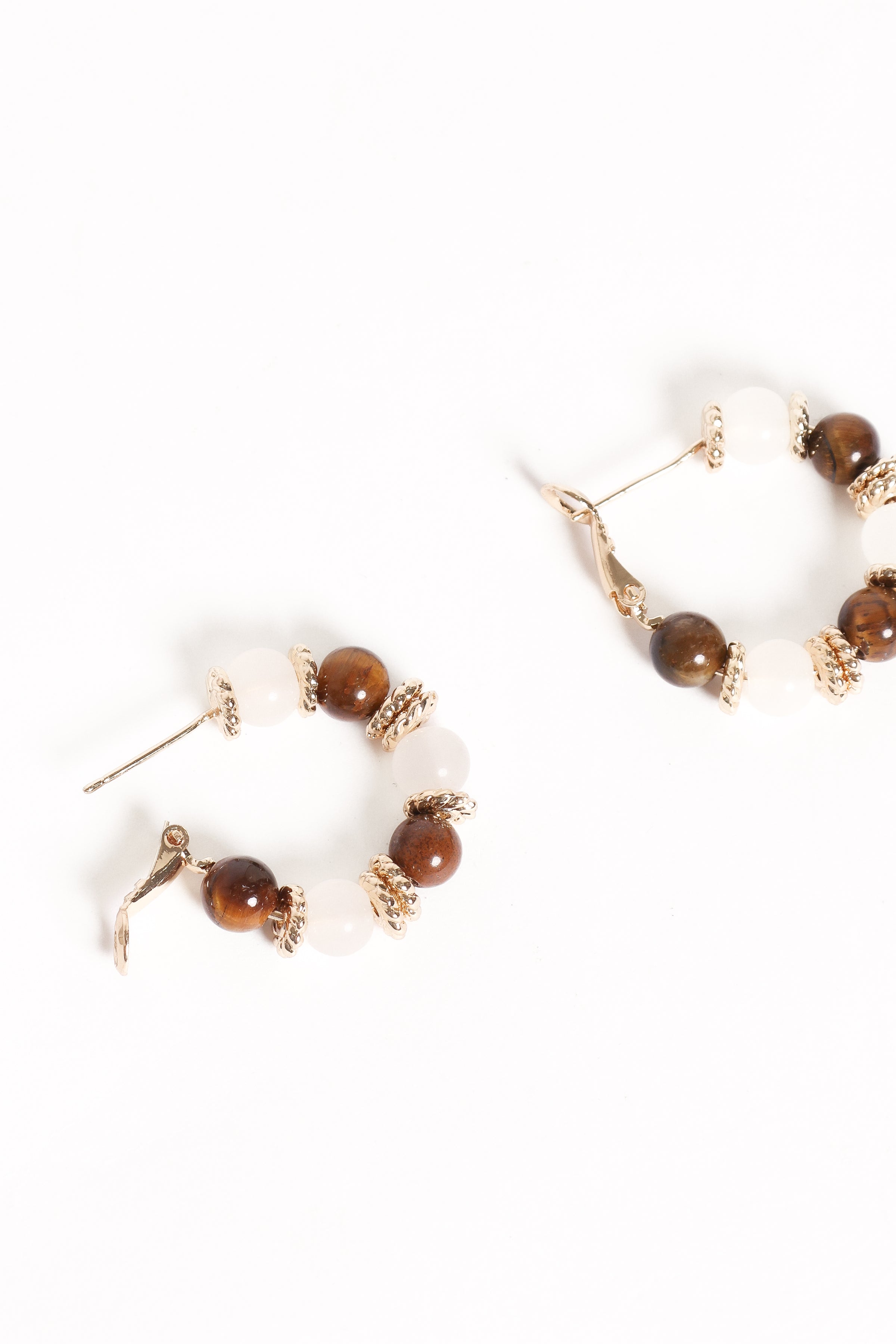 Aster Bead Earrings - Gold/Brown