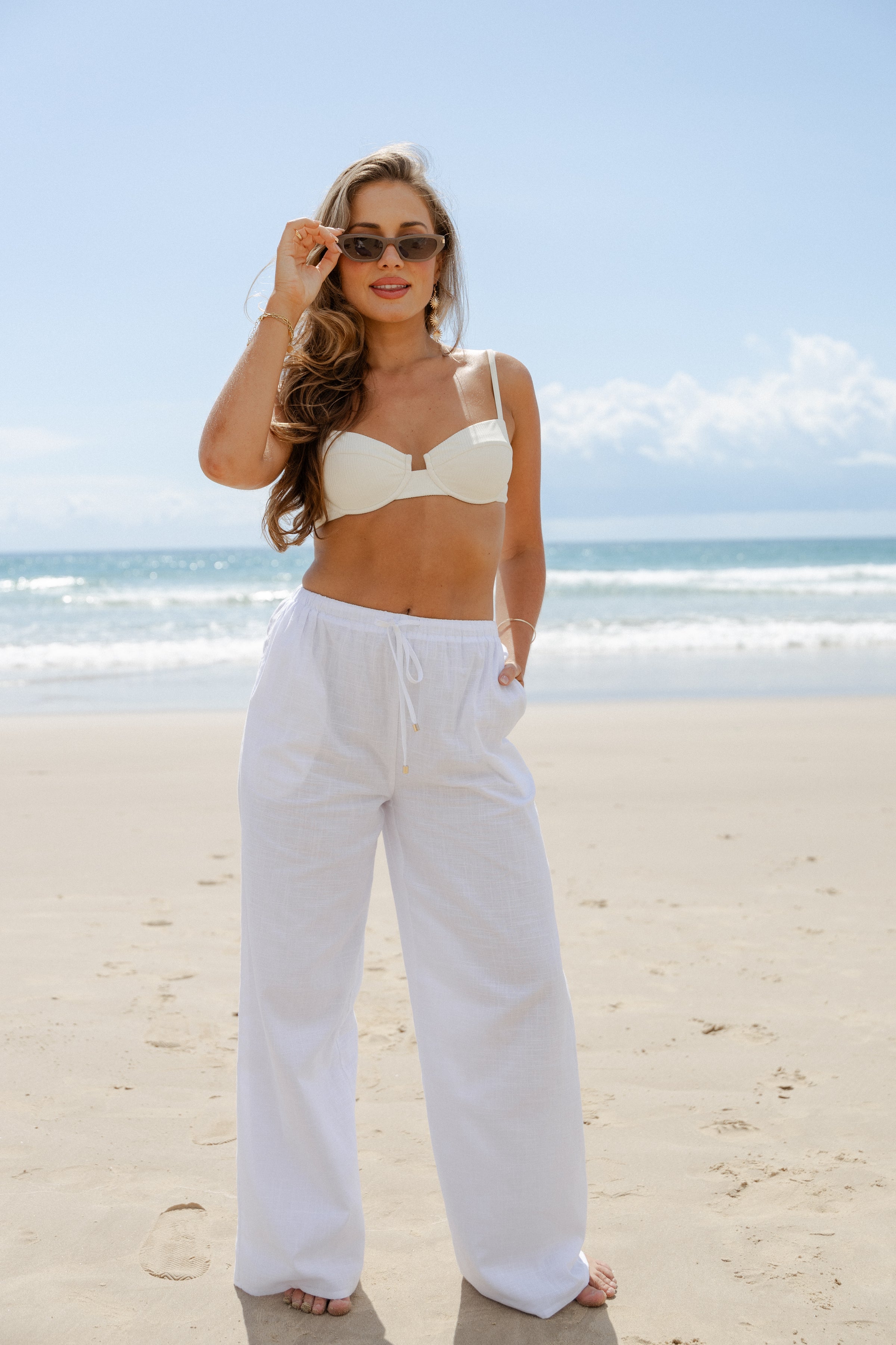 Ember Cotton Pants - White