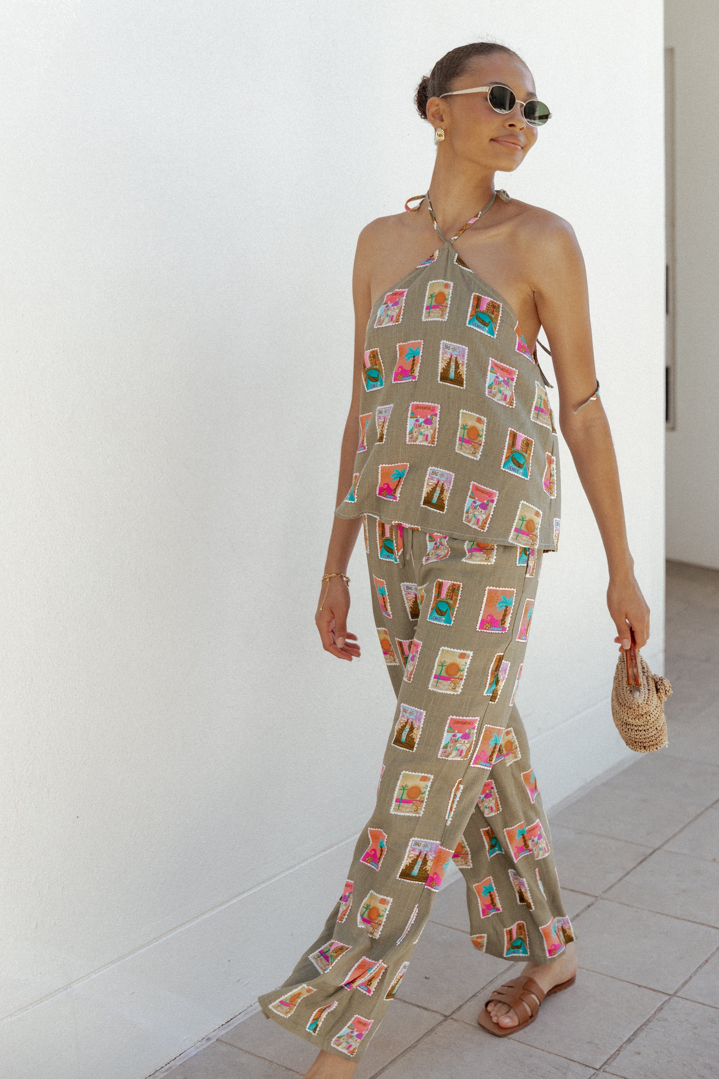 Hana Pants - Olive Print