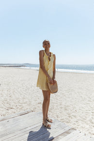 Cassandra Ruffle Mini Dress - Butter Yellow