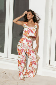 Saffra Wide Leg Pants - Everlyn Print