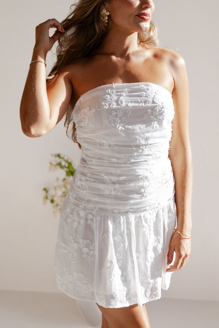 Collective Dress - Tiff Strapless Mini - White secondary image