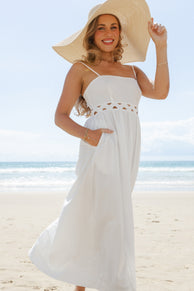 Angelus Midi Dress - White