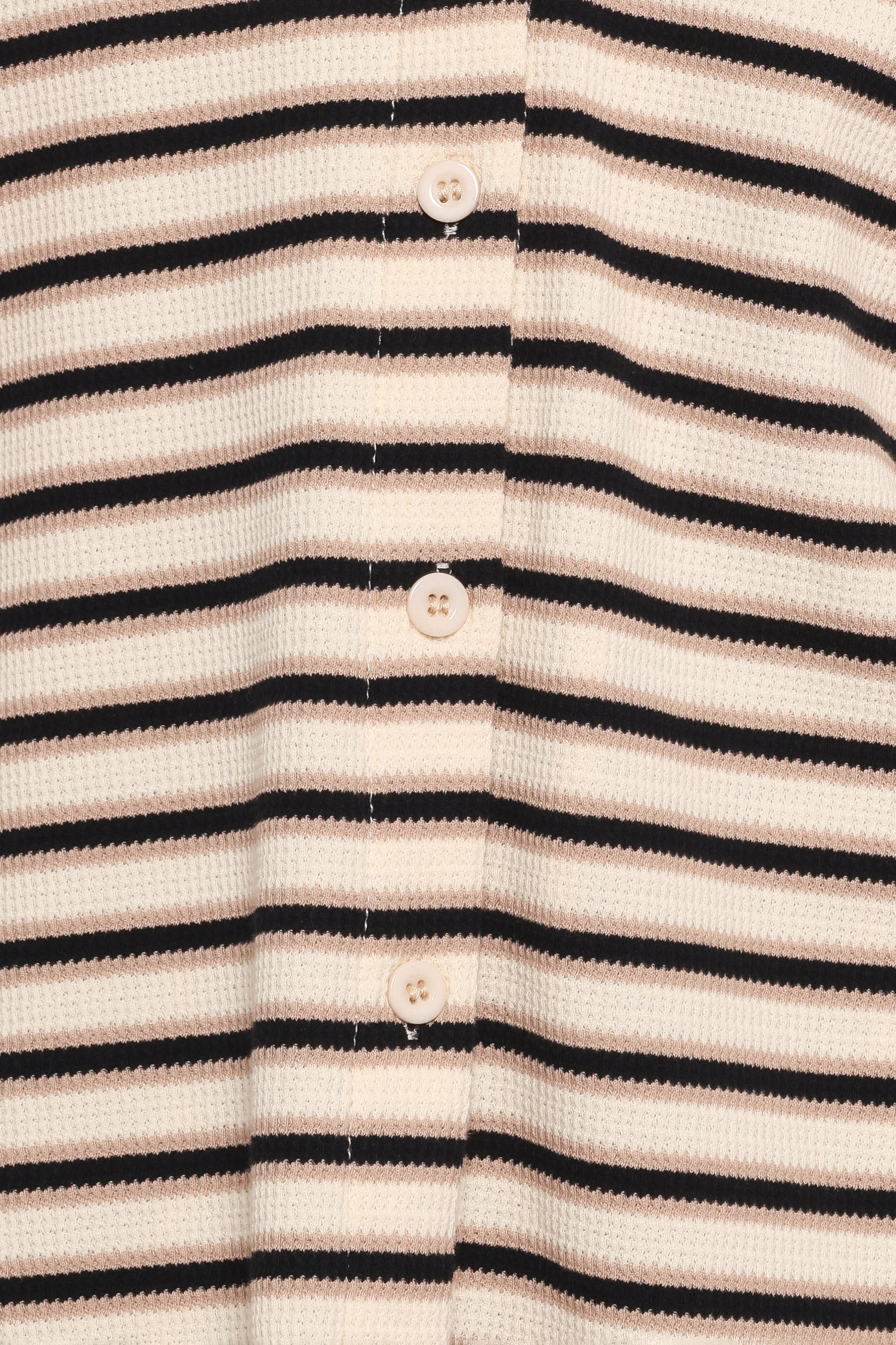 Alden Cotton Knit Set - Beige Black Stripe