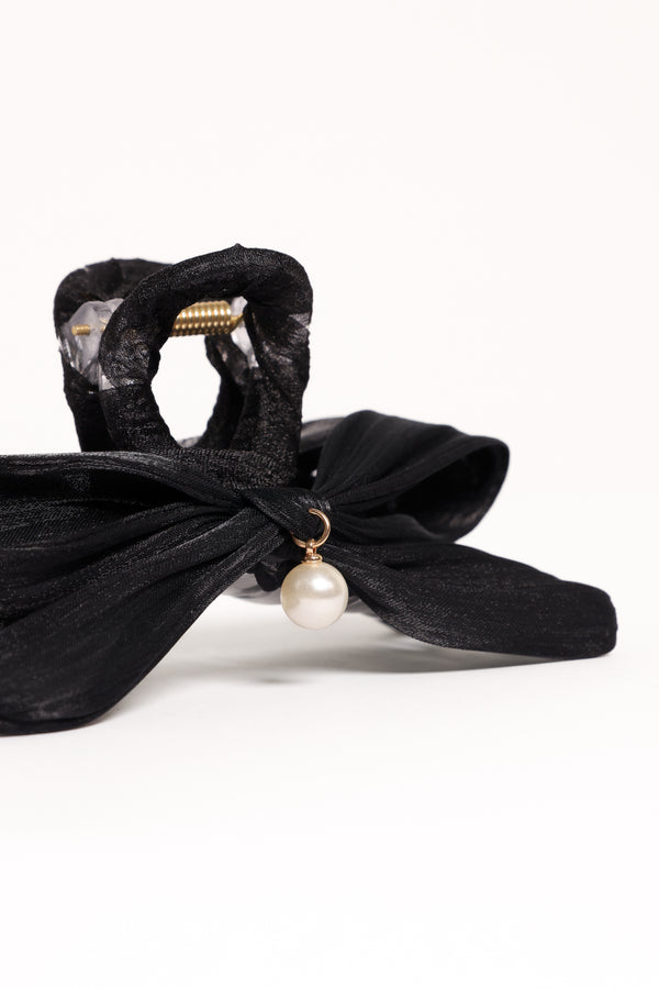 Ezra Bow Hair Clip - Black