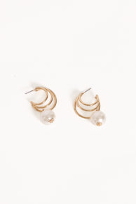 Chelsea Earrings - Gold/Pearl