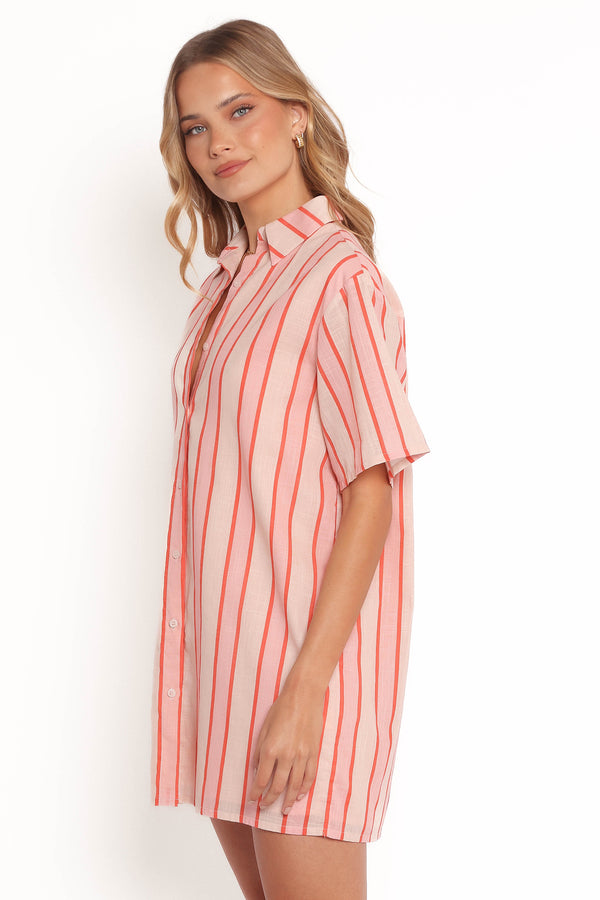 Norah Mini Dress - Pink Stripe