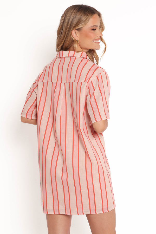 Norah Mini Dress - Pink Stripe