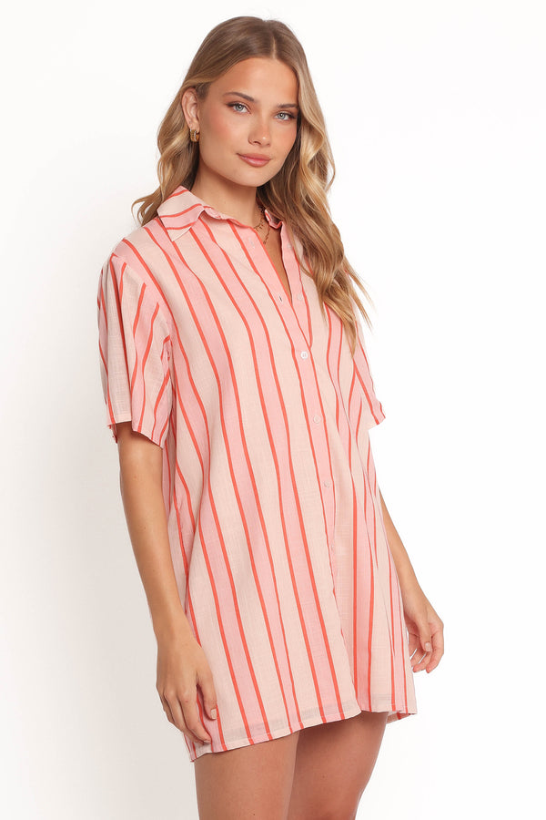 Norah Mini Dress - Pink Stripe