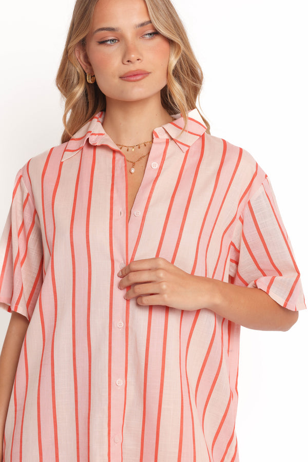 Norah Mini Dress - Pink Stripe