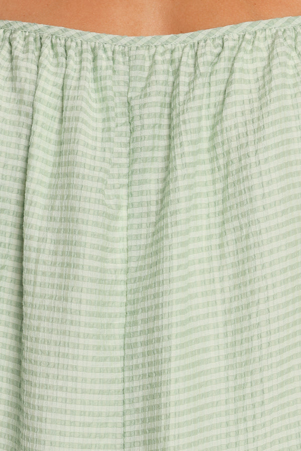 Neva Playsuit - Green Gingham